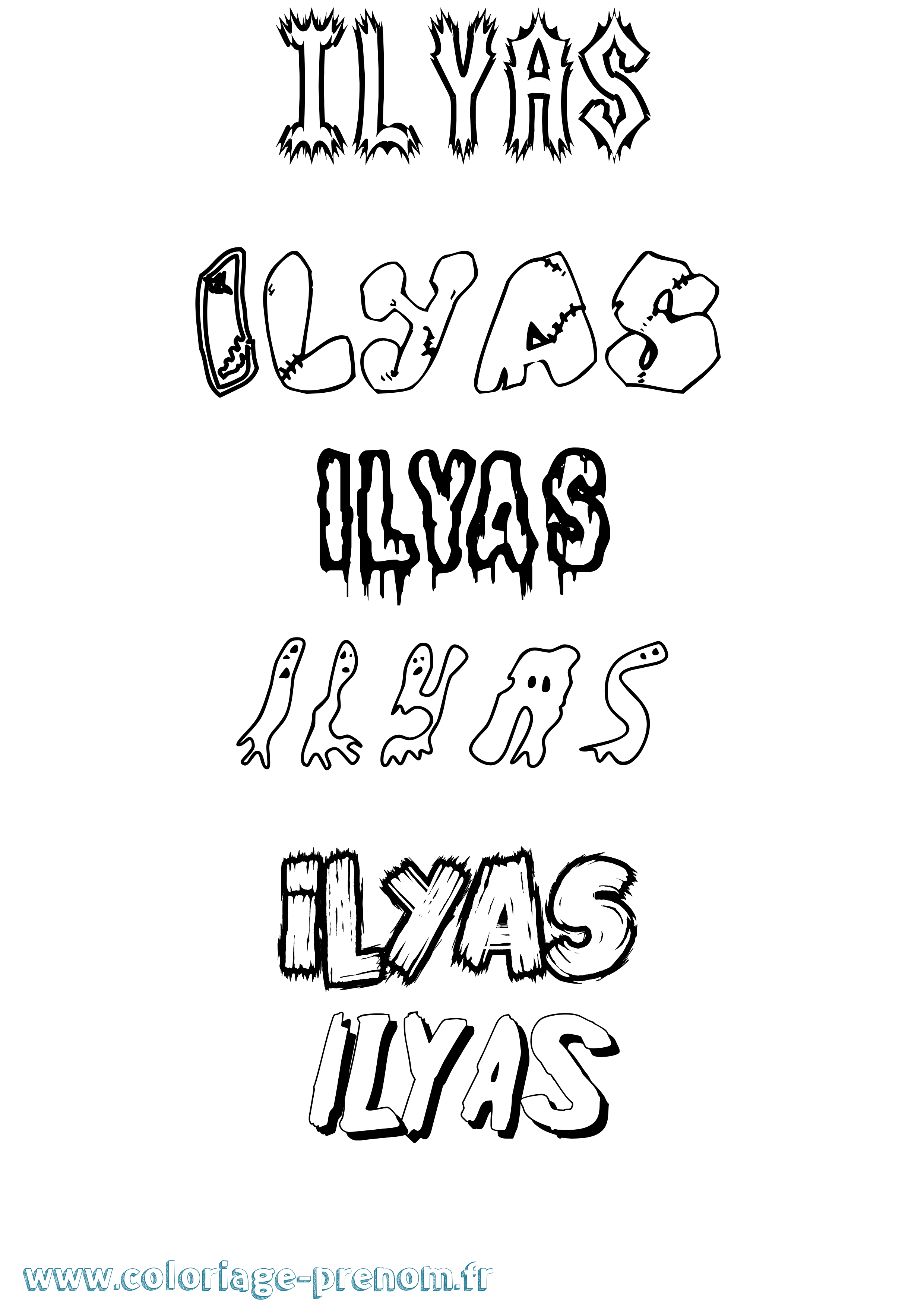 Coloriage Ilyas Coloriage prénom Ilyas