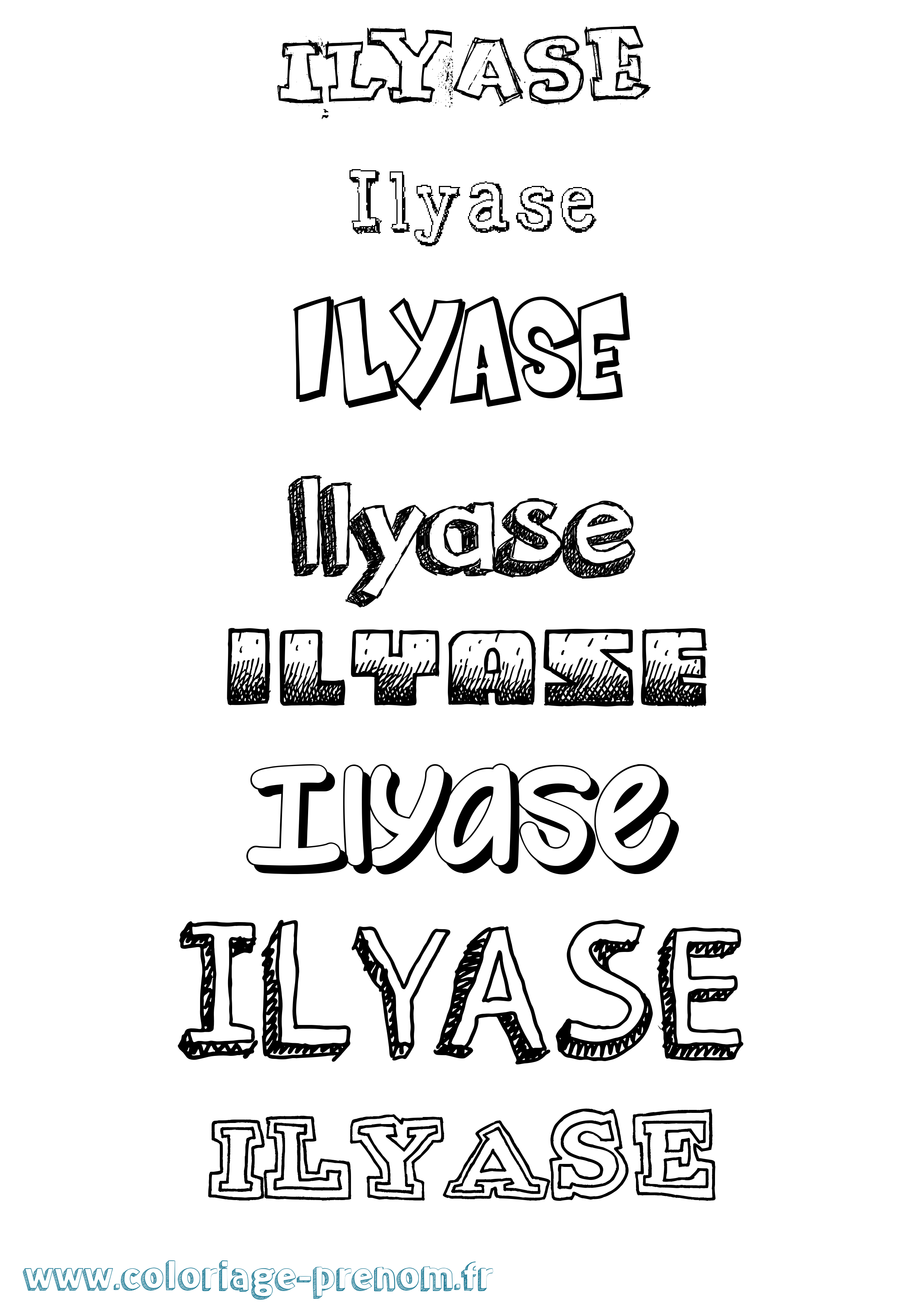 Coloriage Ilyase Dessiné Coloriage prénom Ilyase Dessiné
