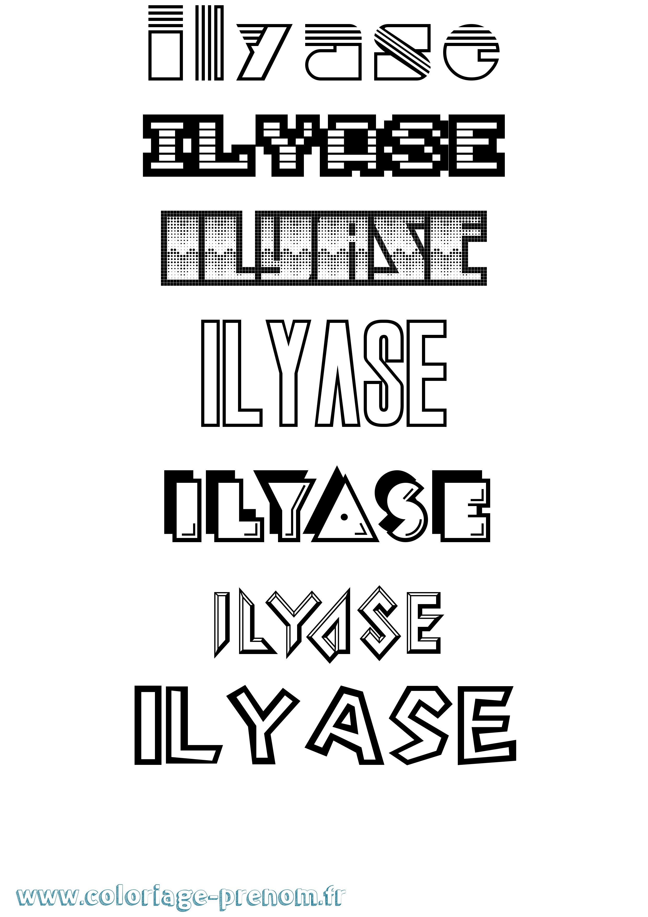 Coloriage Ilyase Jeux Vidéos Coloriage prénom Ilyase Jeux Vidéos