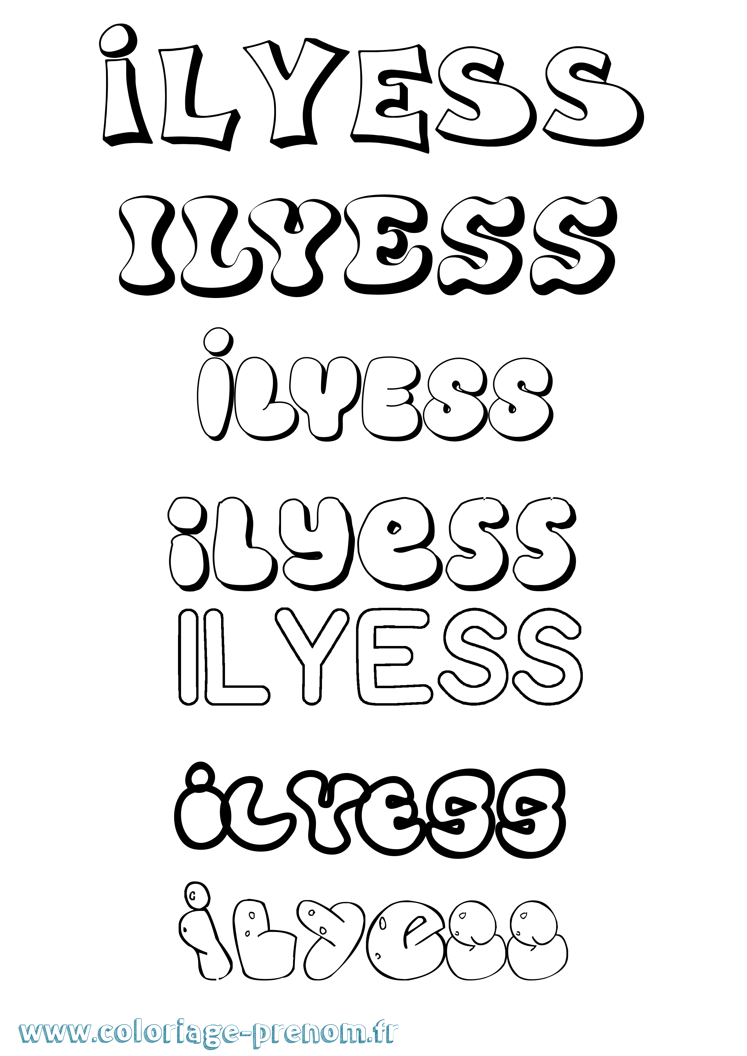 Coloriage Ilyess Coloriage prénom Ilyess