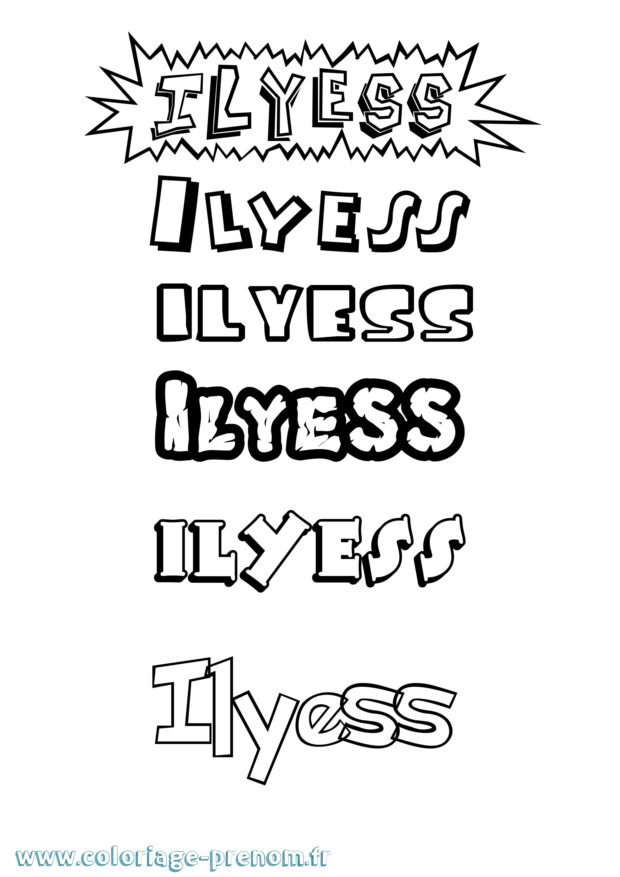 Coloriage Ilyess Coloriage prénom Ilyess
