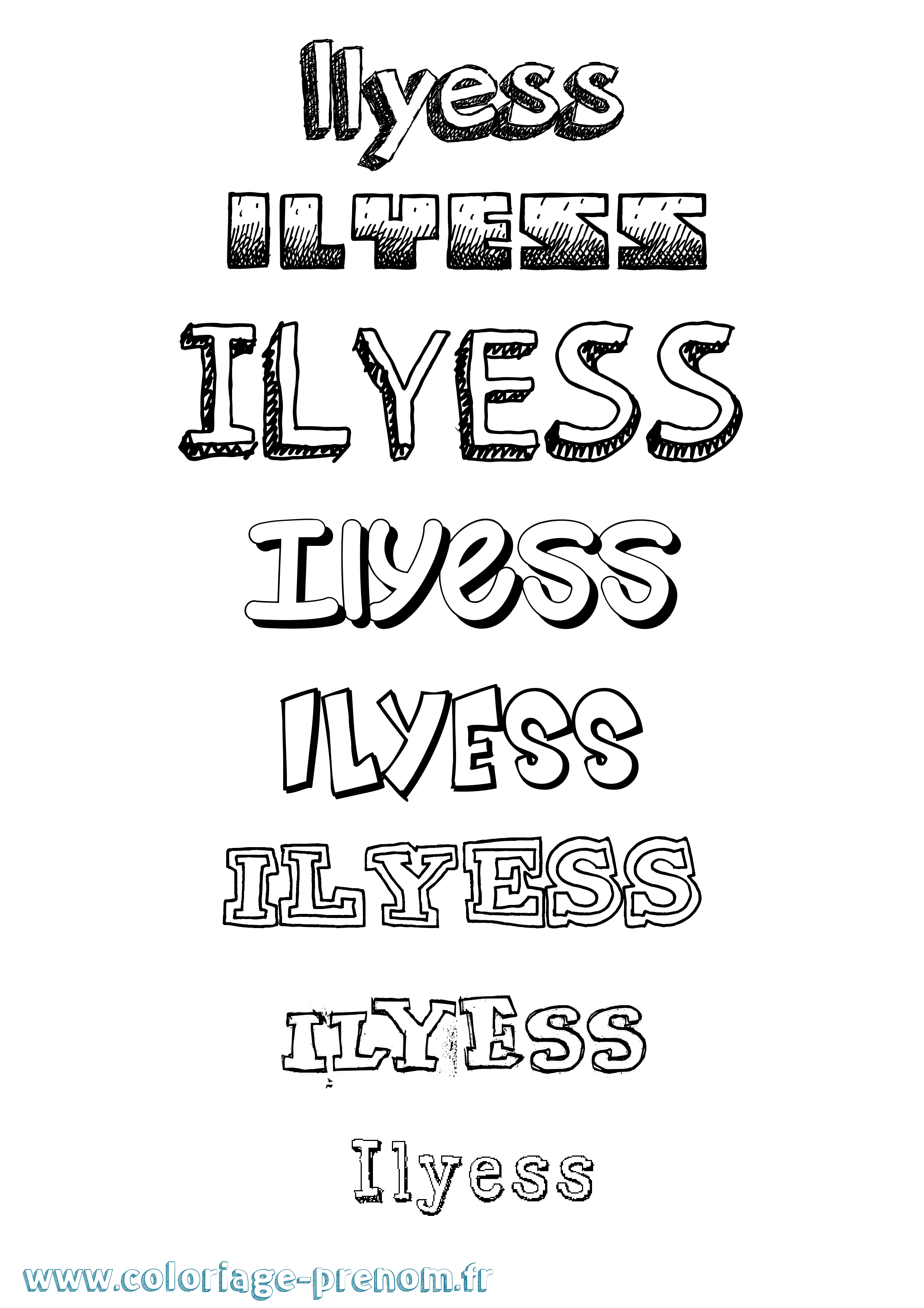 Coloriage Ilyess Coloriage prénom Ilyess