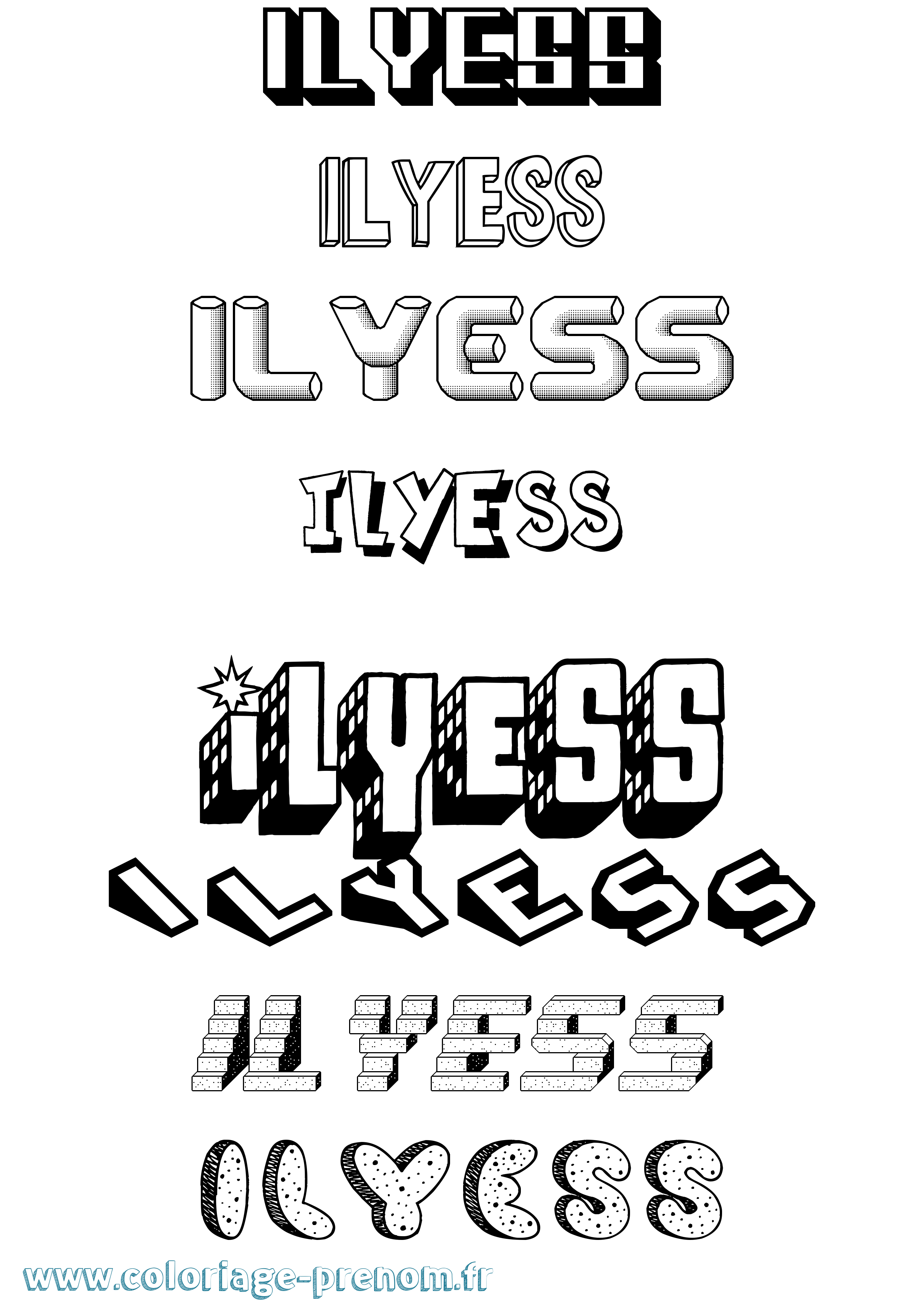 Coloriage Ilyess Coloriage prénom Ilyess