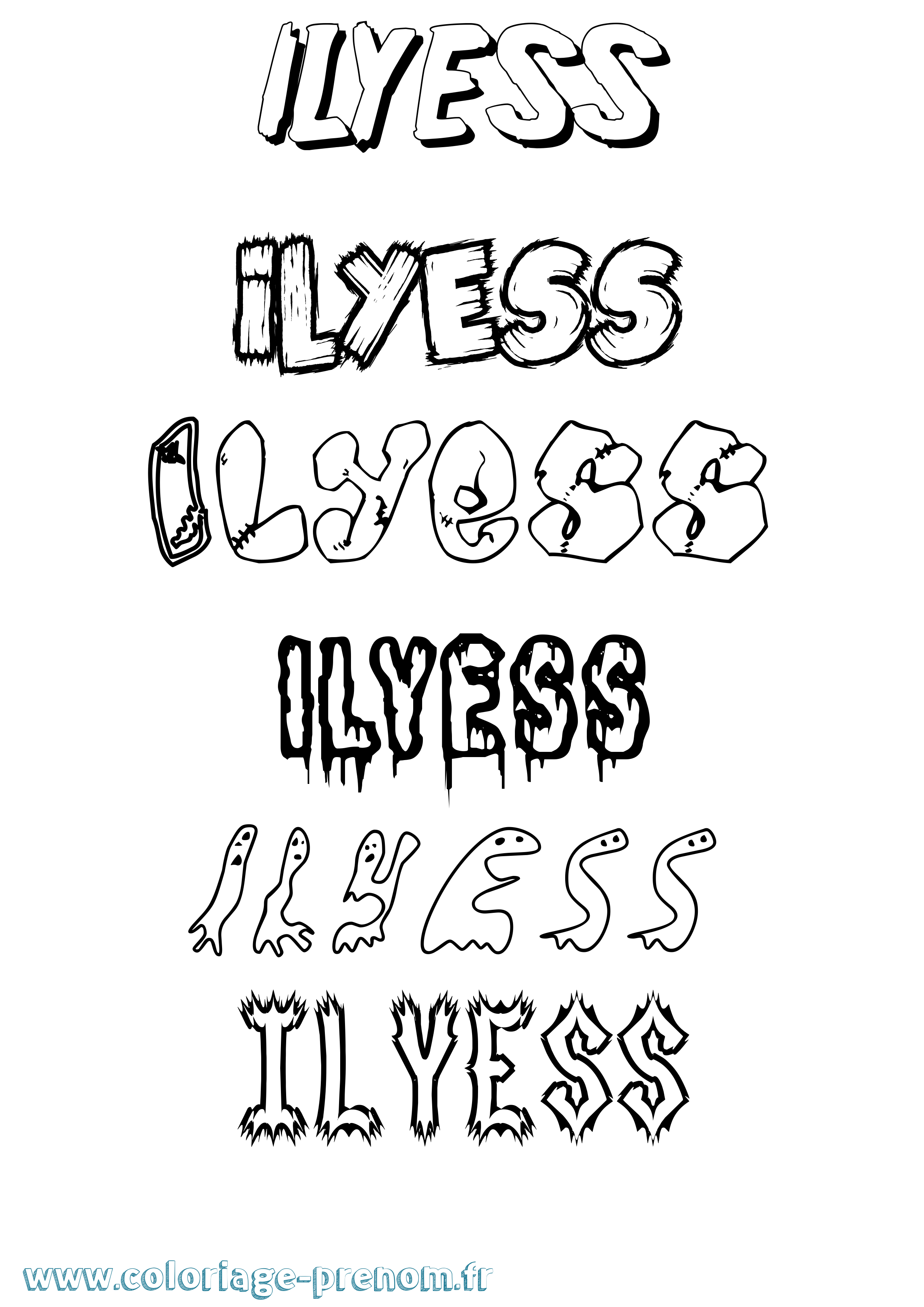 Coloriage Ilyess Coloriage prénom Ilyess