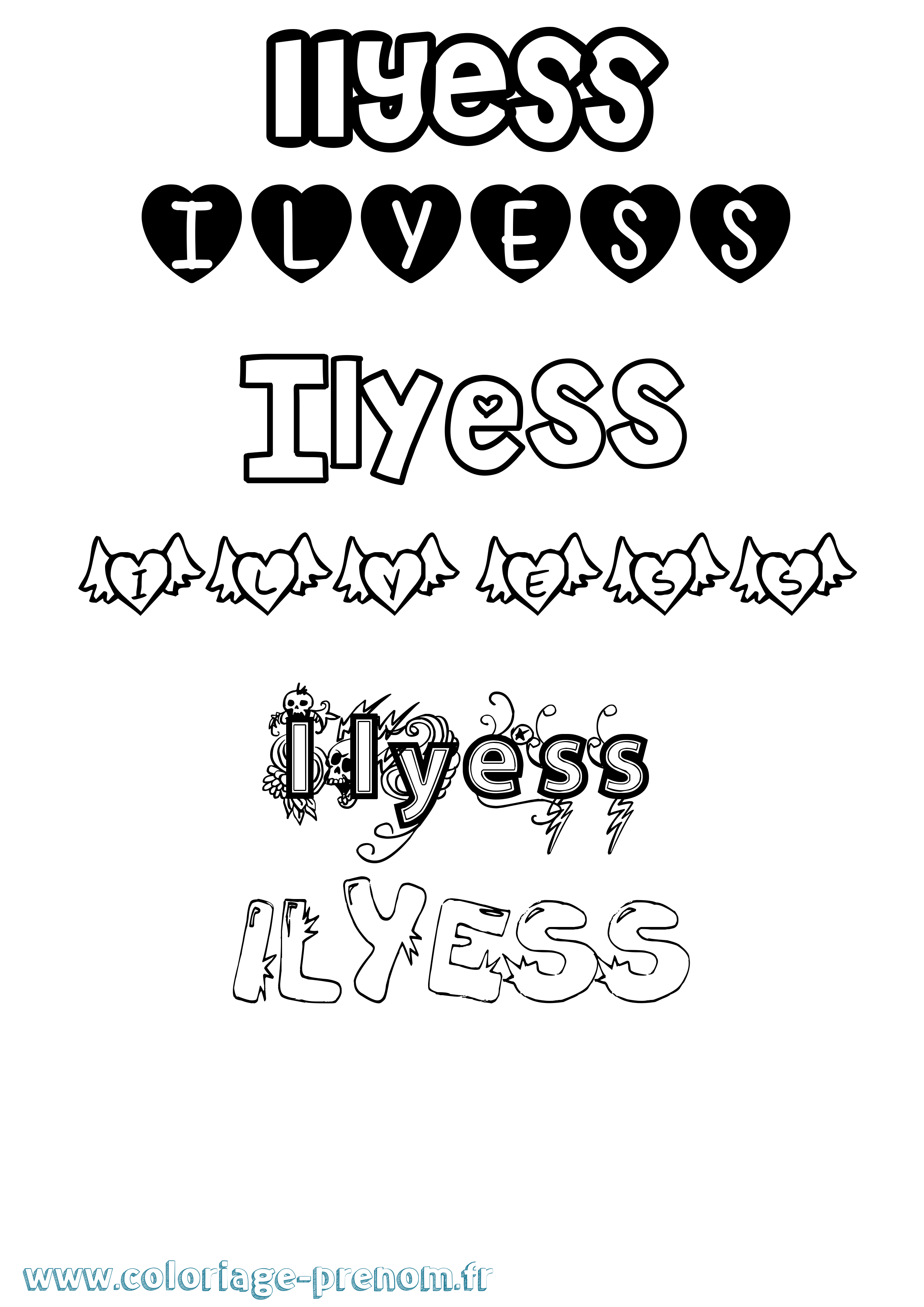 Coloriage Ilyess Coloriage prénom Ilyess