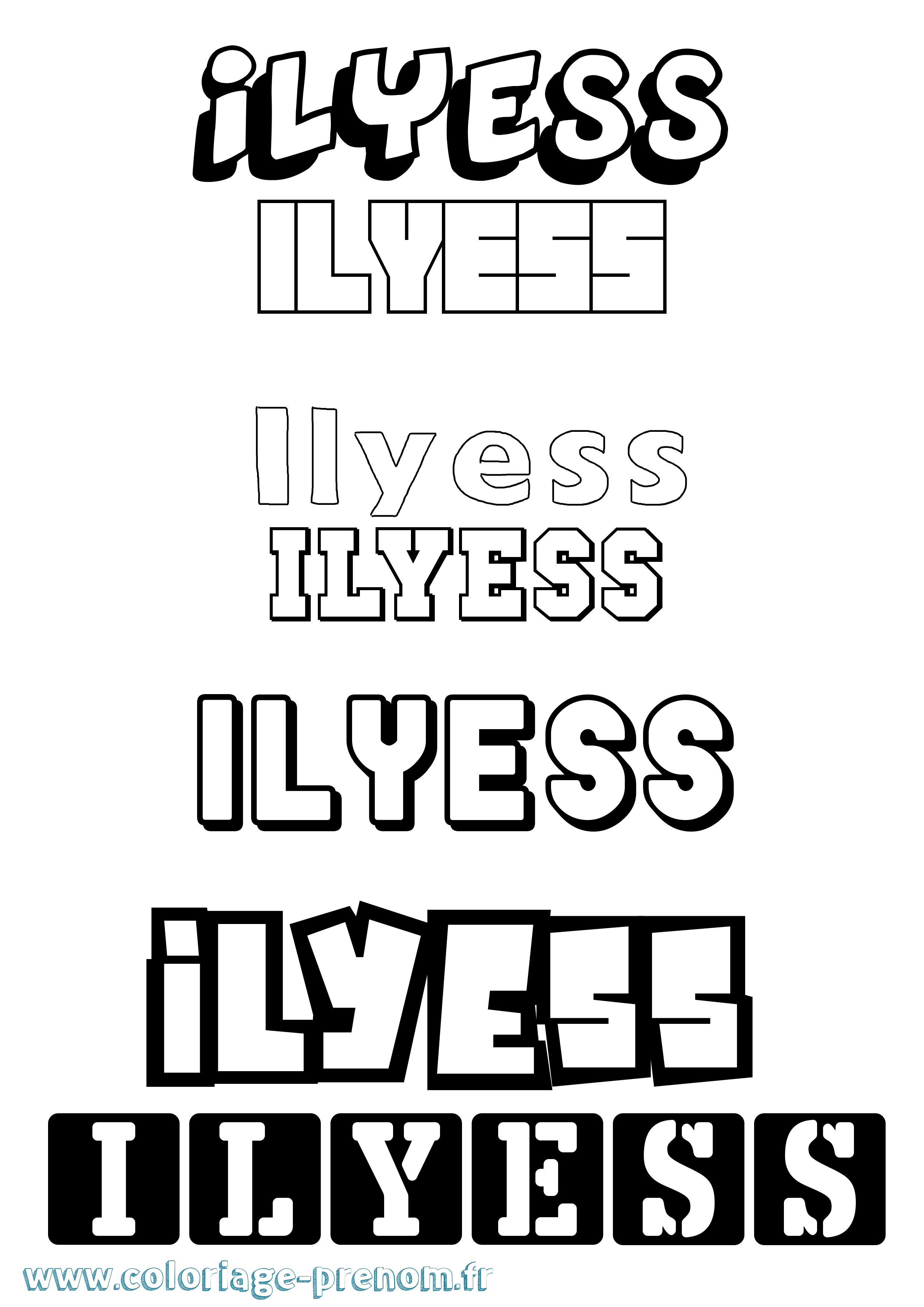Coloriage Ilyess Coloriage prénom Ilyess