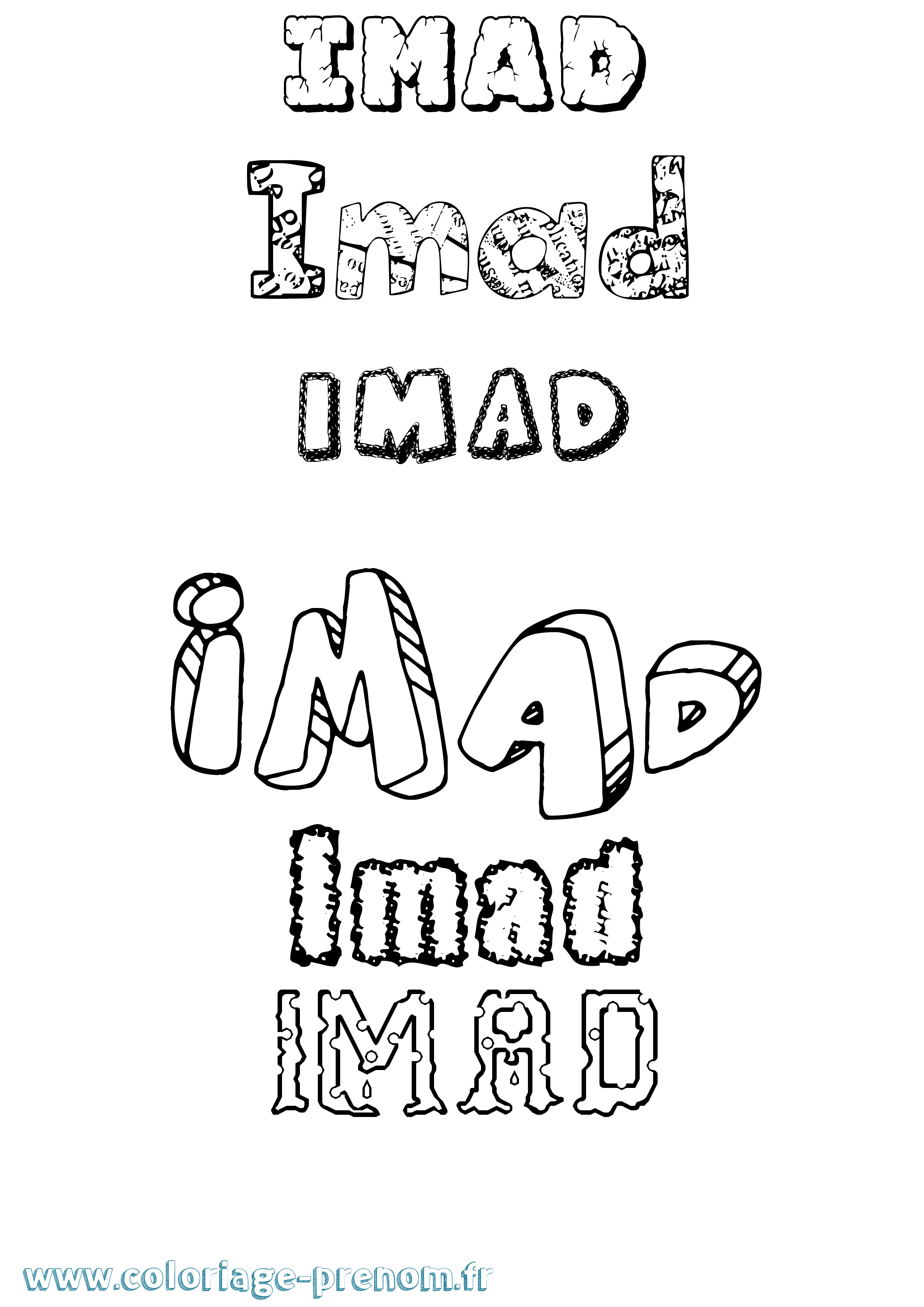 Coloriage Imad Destructuré Coloriage prénom Imad Destructuré