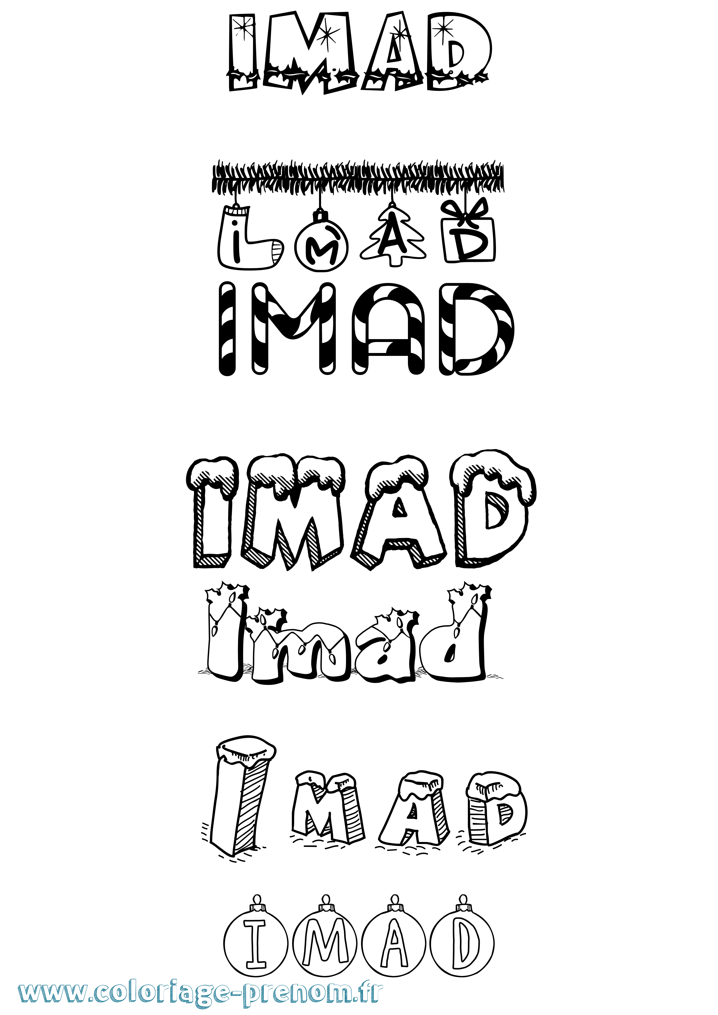 Coloriage prénom Imad
