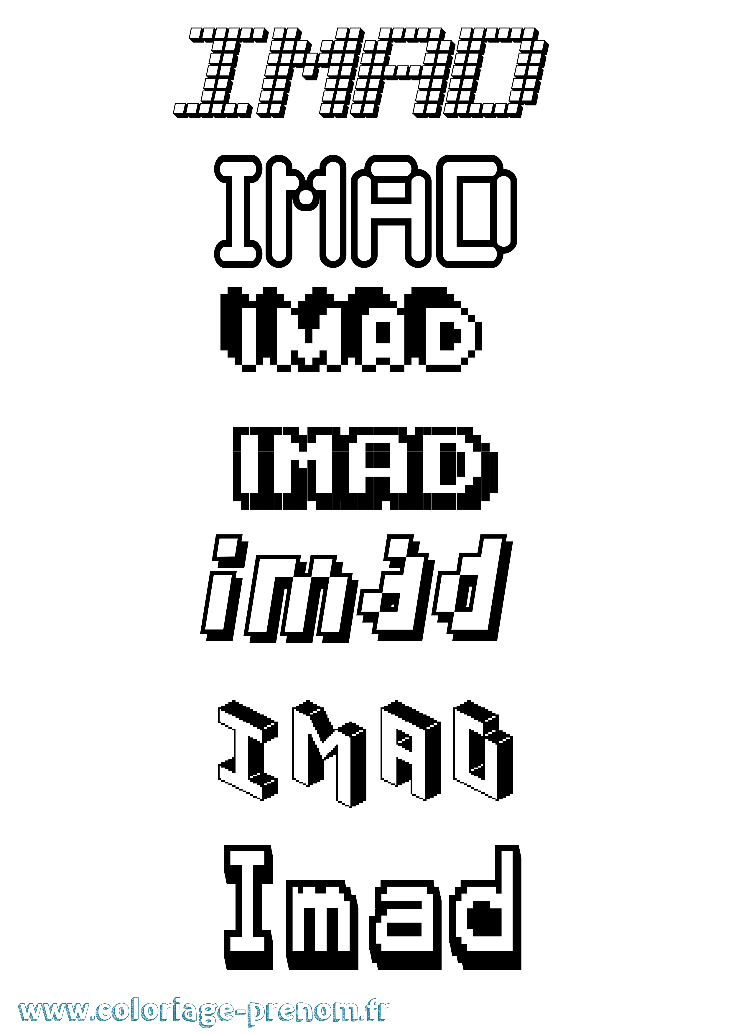 Coloriage Imad Pixel Coloriage prénom Imad Pixel