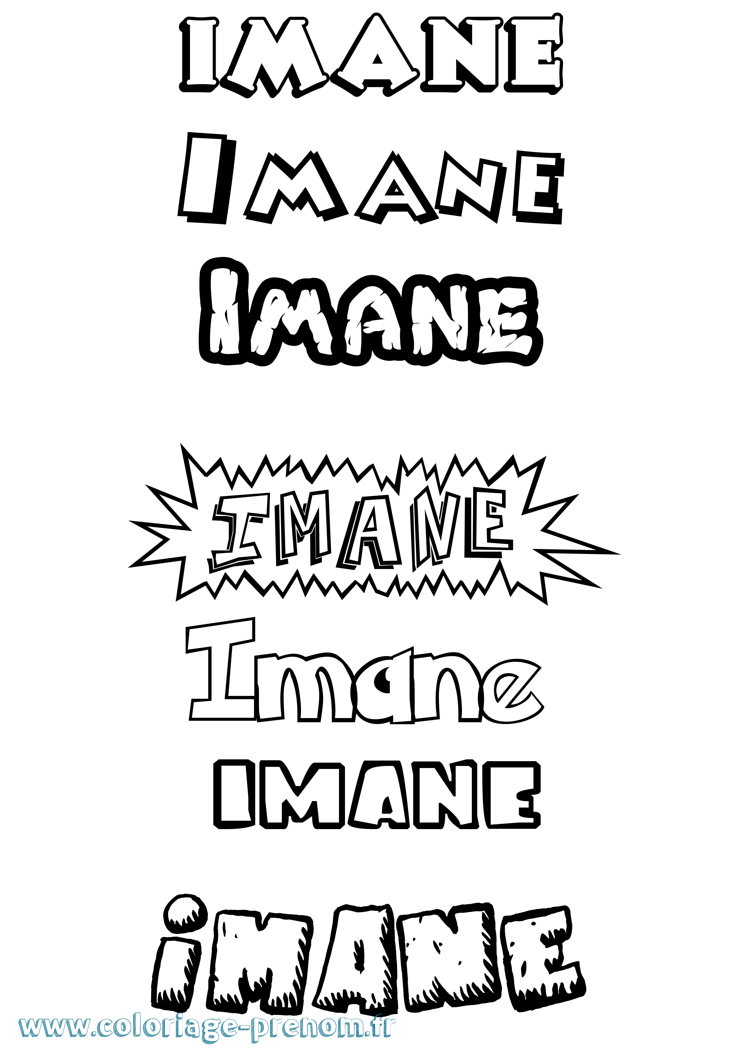 Coloriage Imane Coloriage prénom Imane