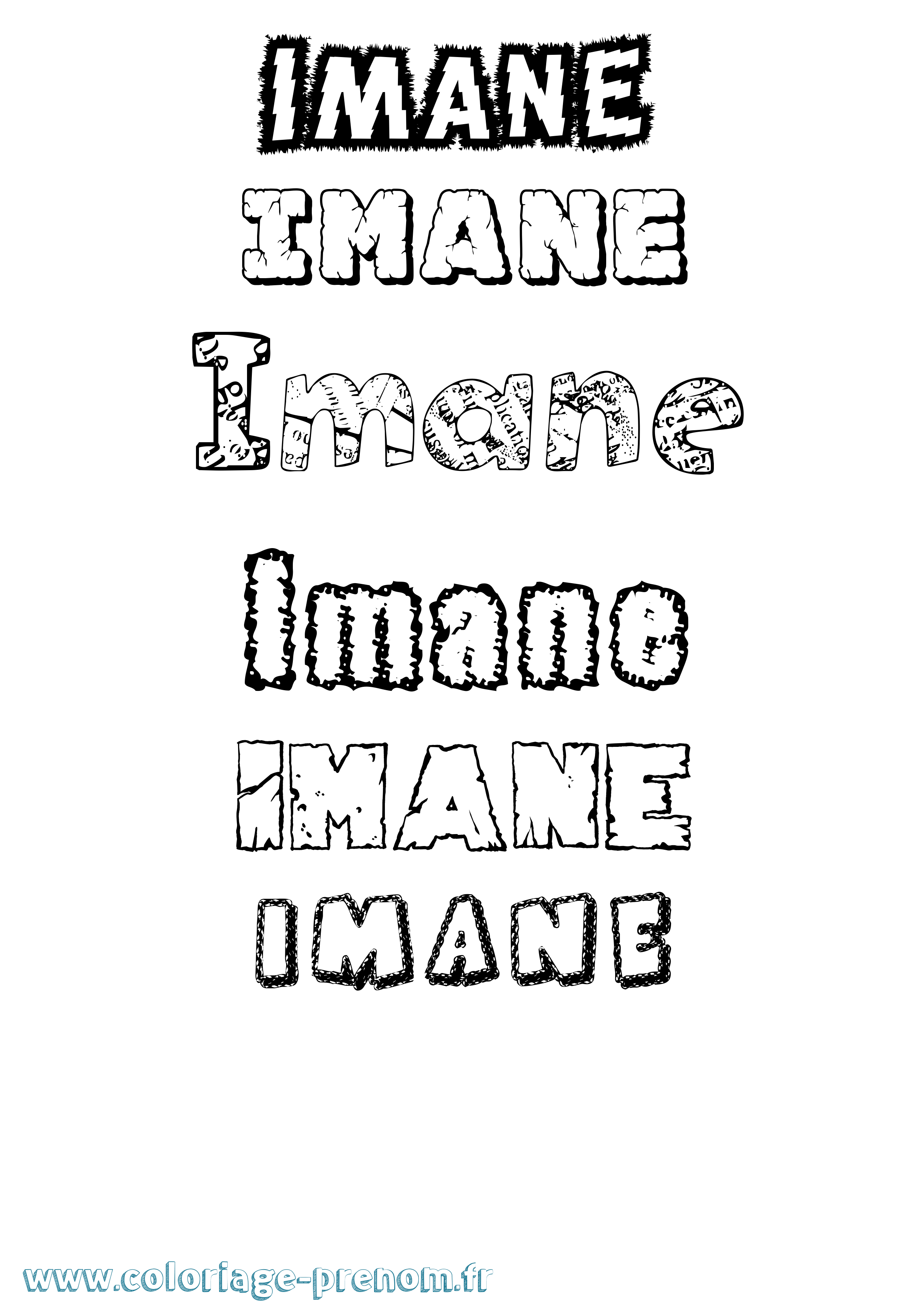 Coloriage Imane Coloriage prénom Imane