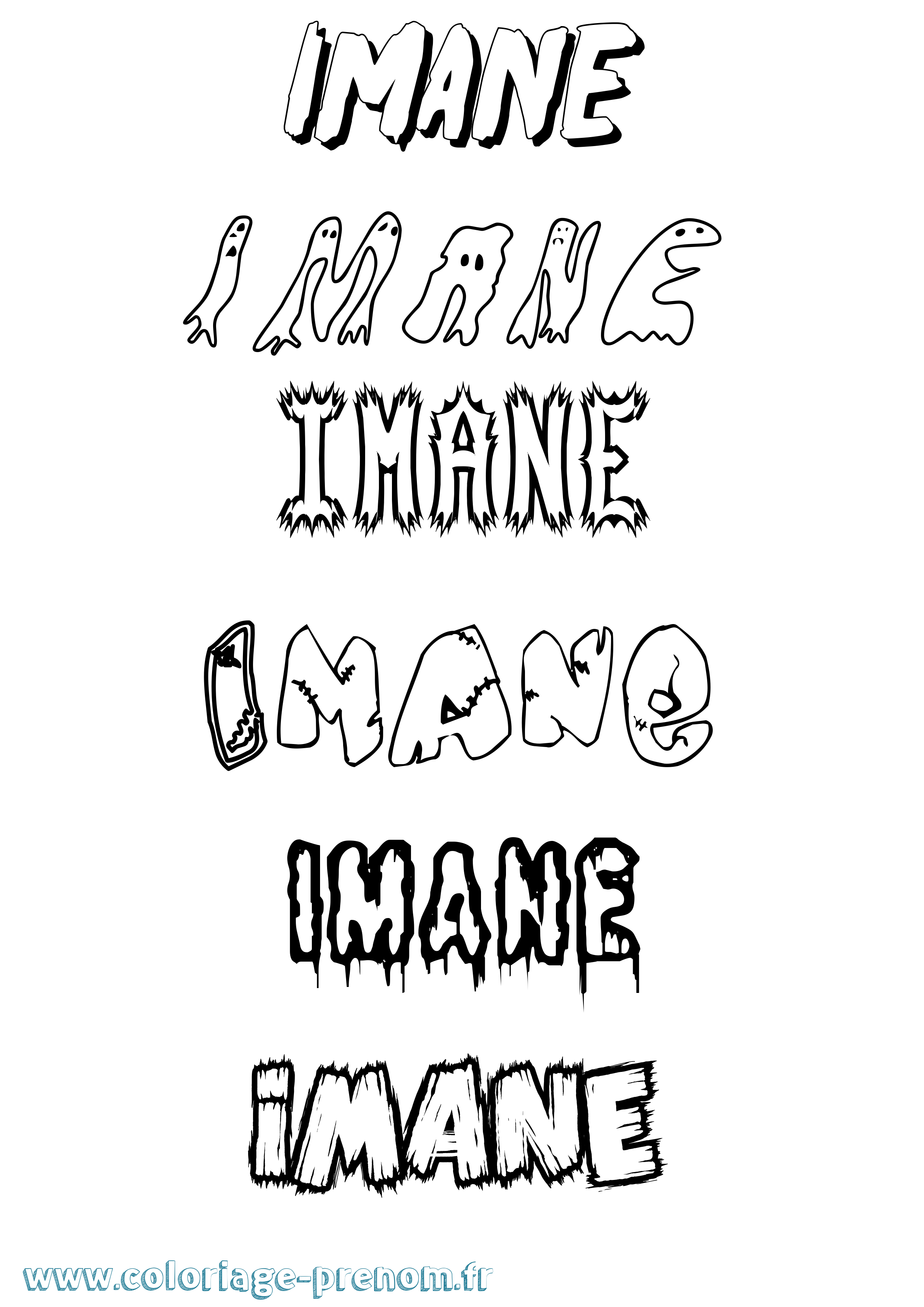 Coloriage Imane Coloriage prénom Imane