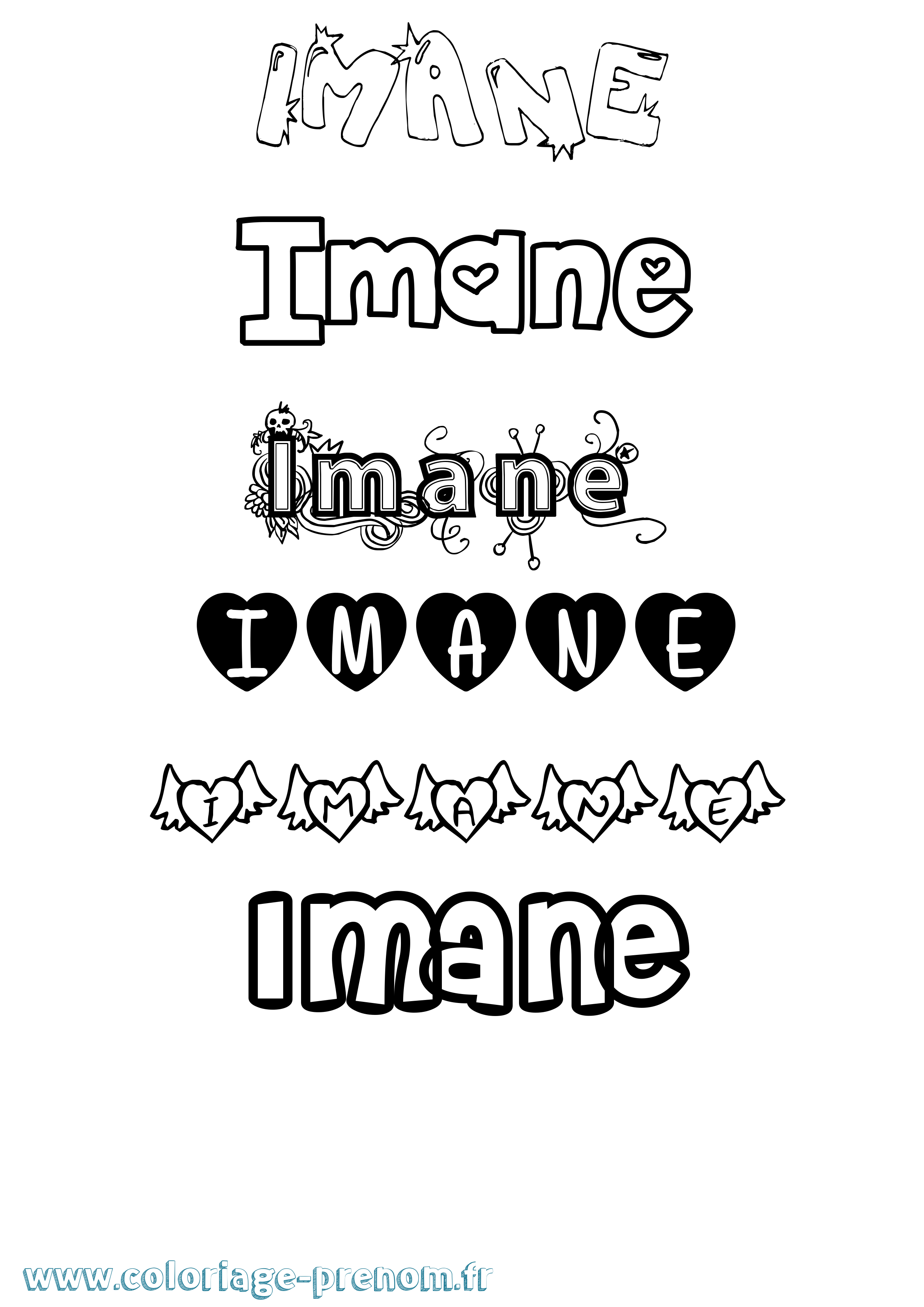 Coloriage Imane Coloriage prénom Imane