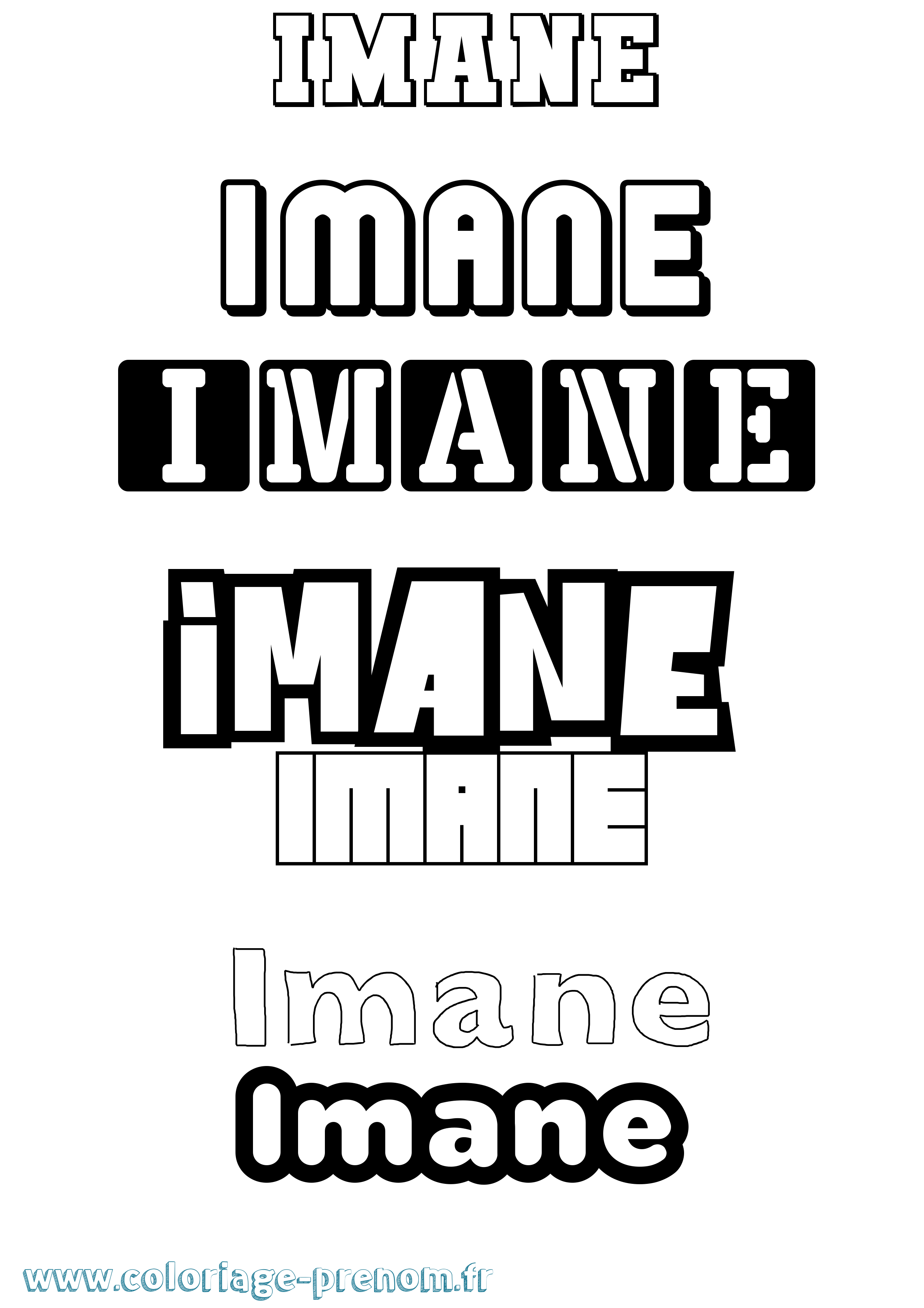 Coloriage prénom Imane
