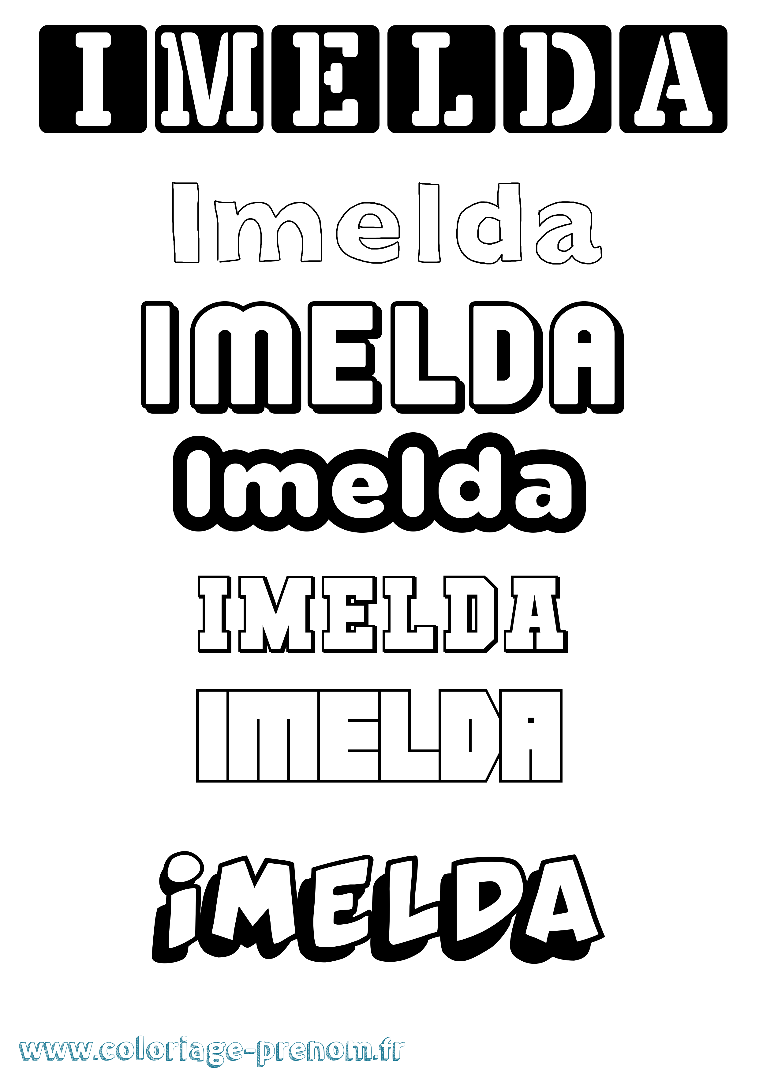 Coloriage prénom Imelda Simple