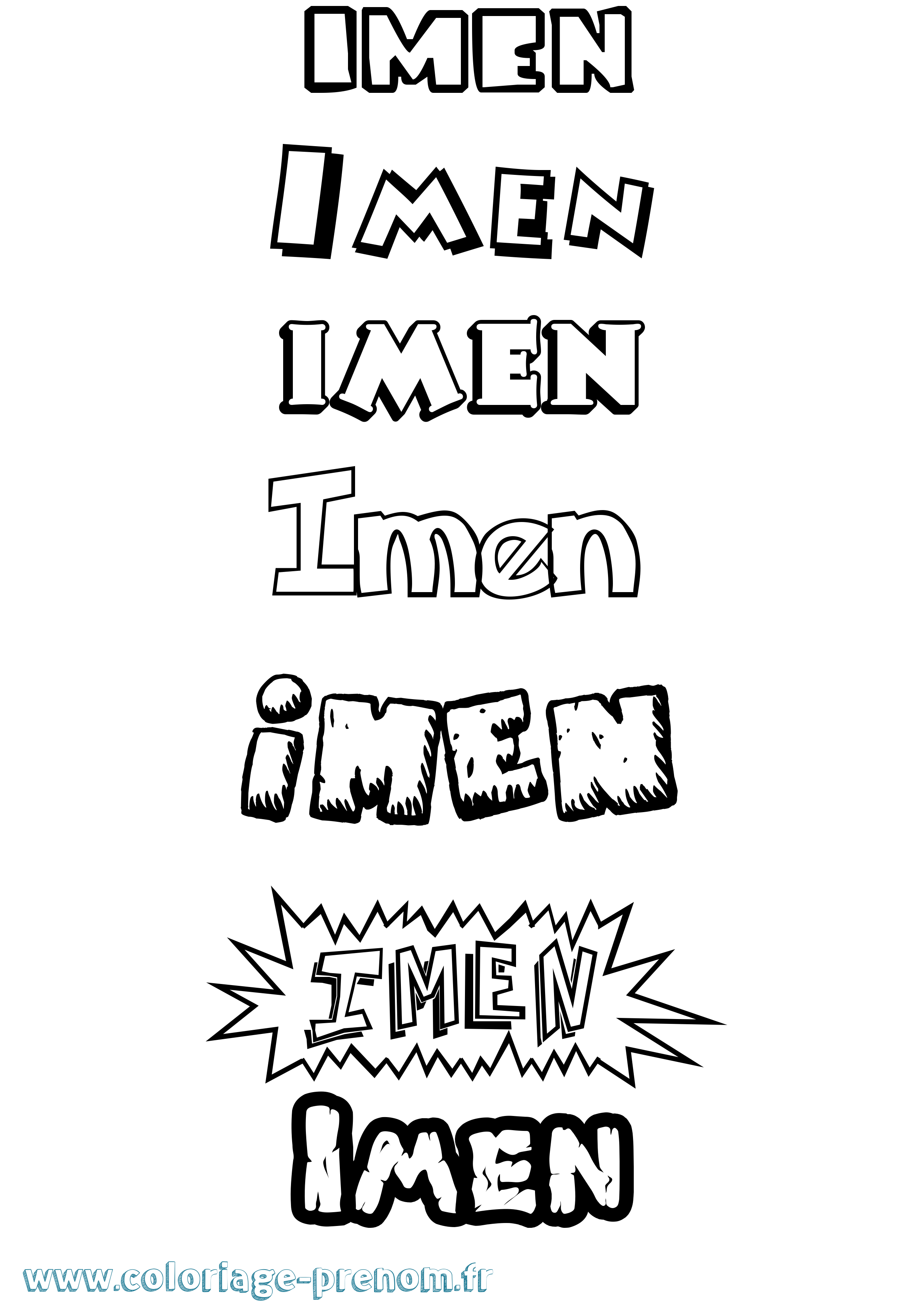 Coloriage prénom Imen
