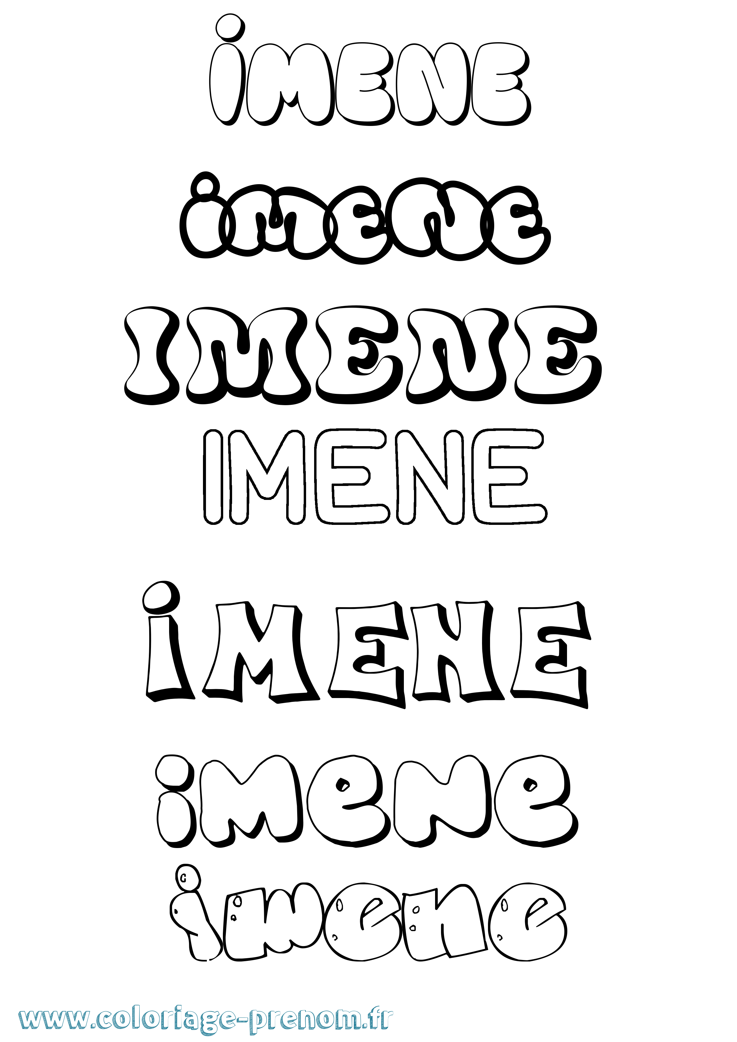 Coloriage Imene Coloriage prénom Imene