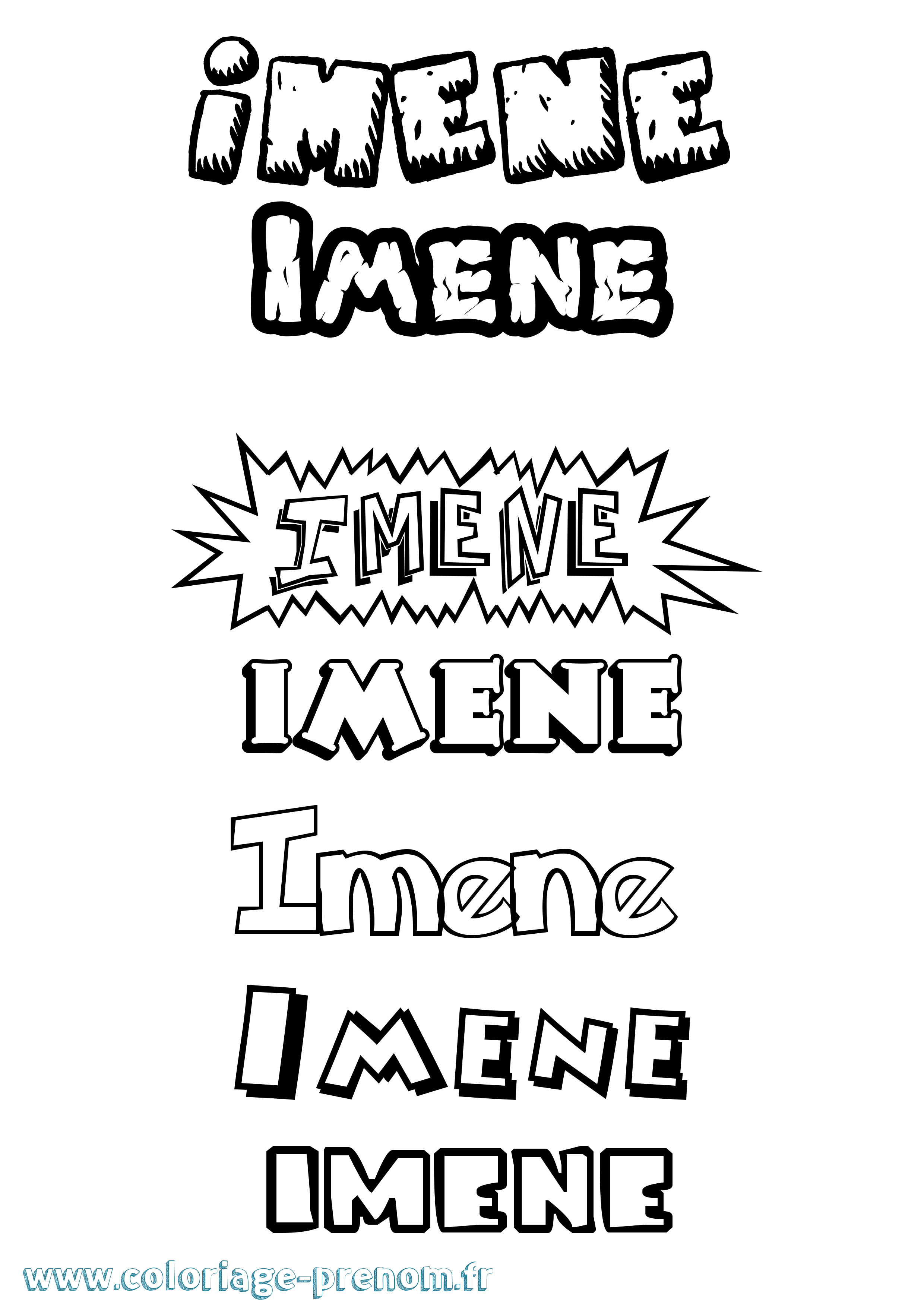 Coloriage Imene Coloriage prénom Imene