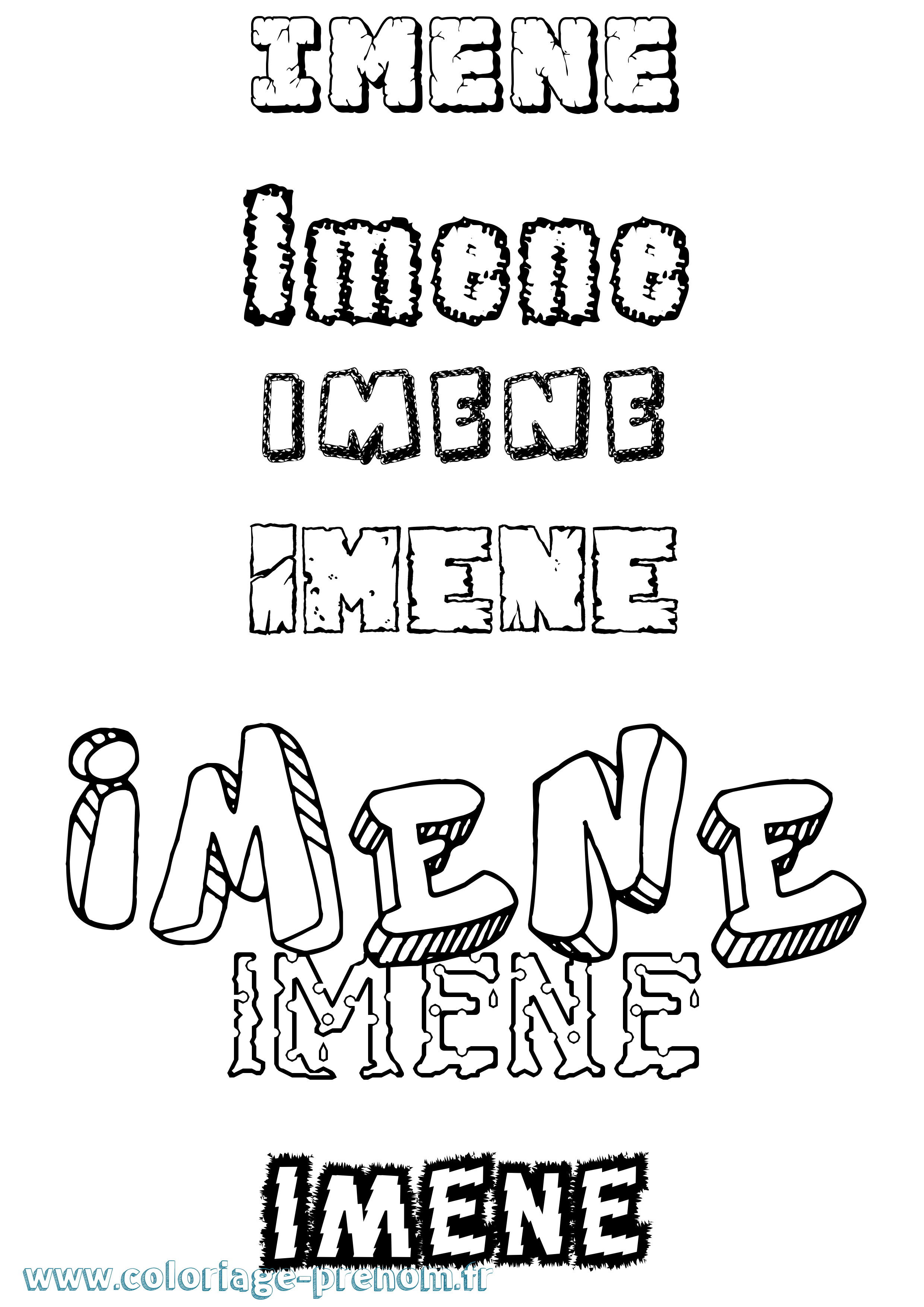 Coloriage prénom Imene