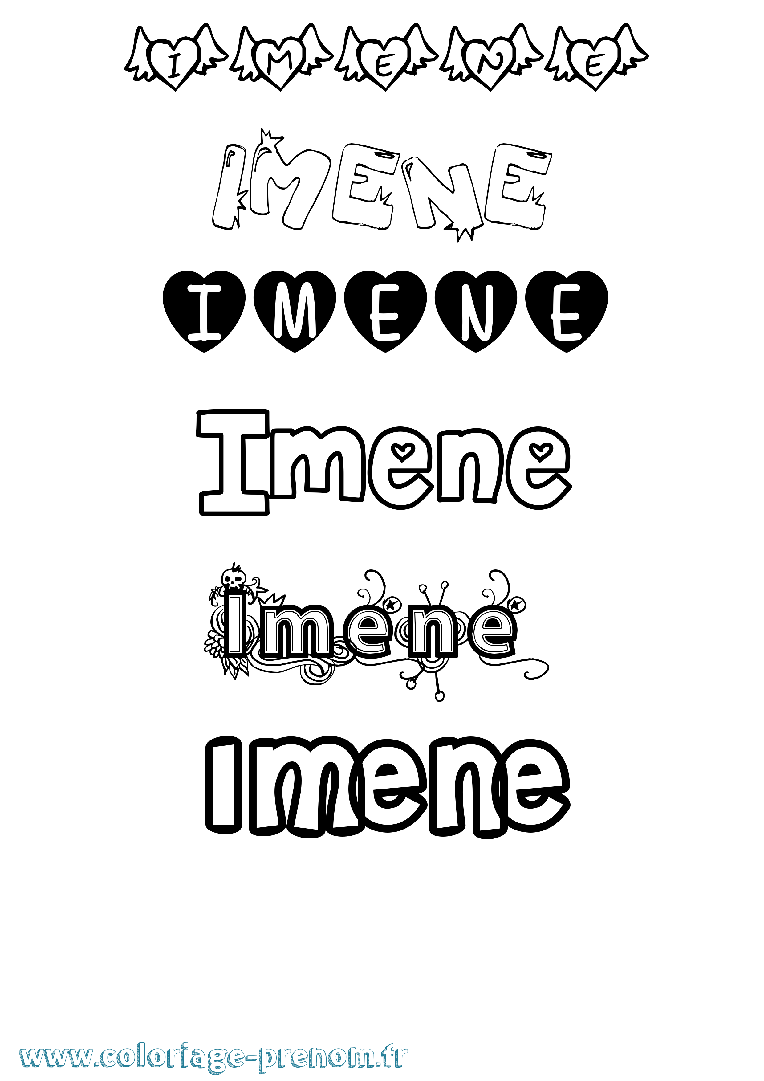 Coloriage Imene Coloriage prénom Imene