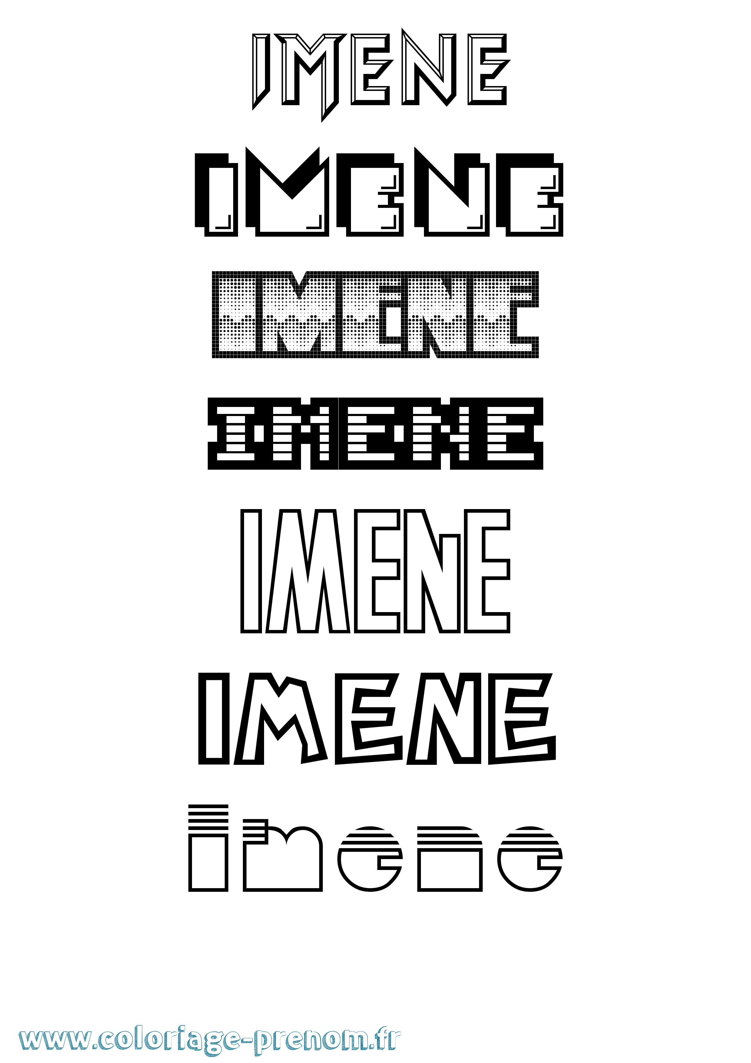 Coloriage Imene Coloriage prénom Imene