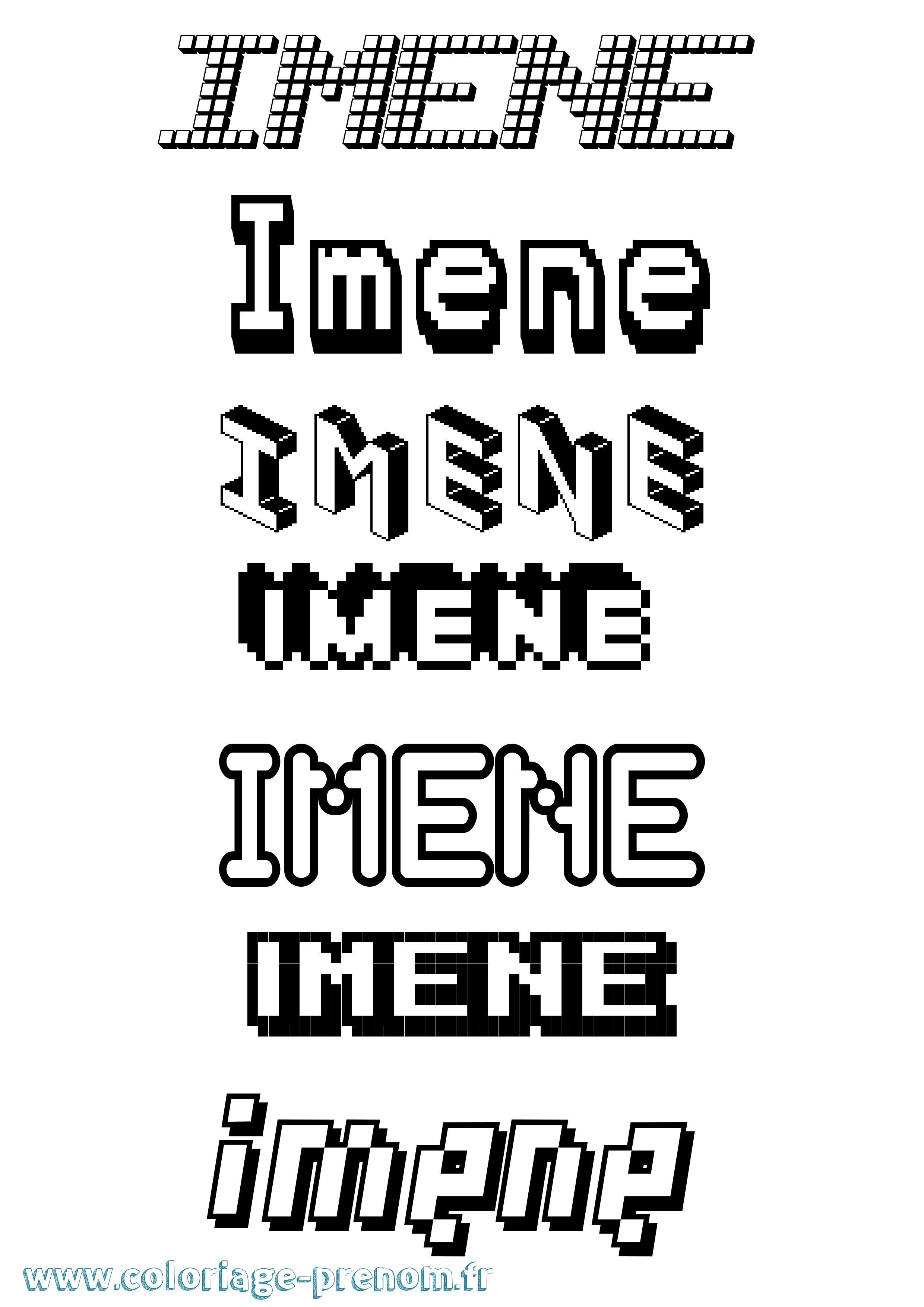 Coloriage Imene Coloriage prénom Imene