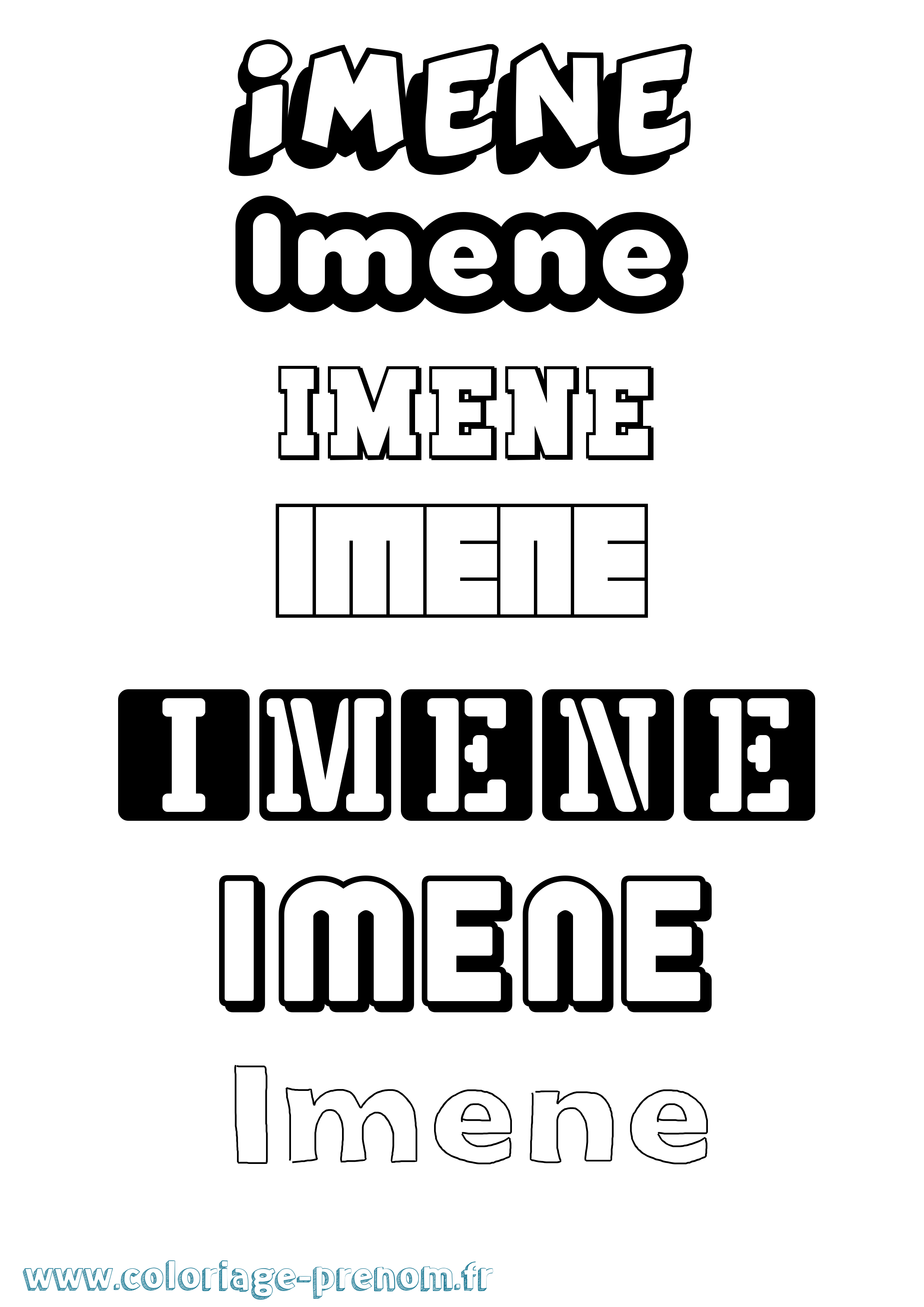 Coloriage Imene Coloriage prénom Imene