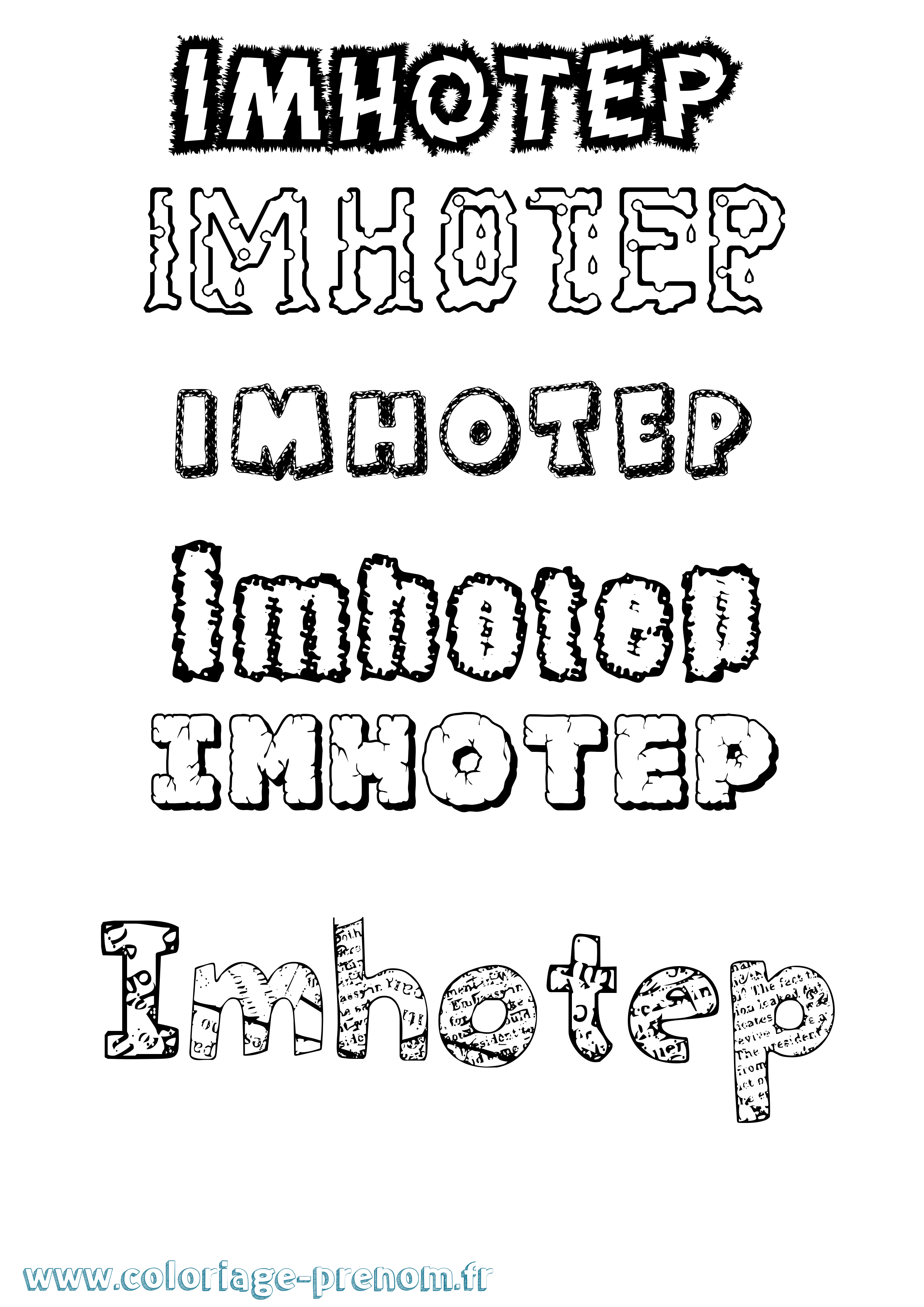 Coloriage Imhotep Destructuré Coloriage prénom Imhotep Destructuré