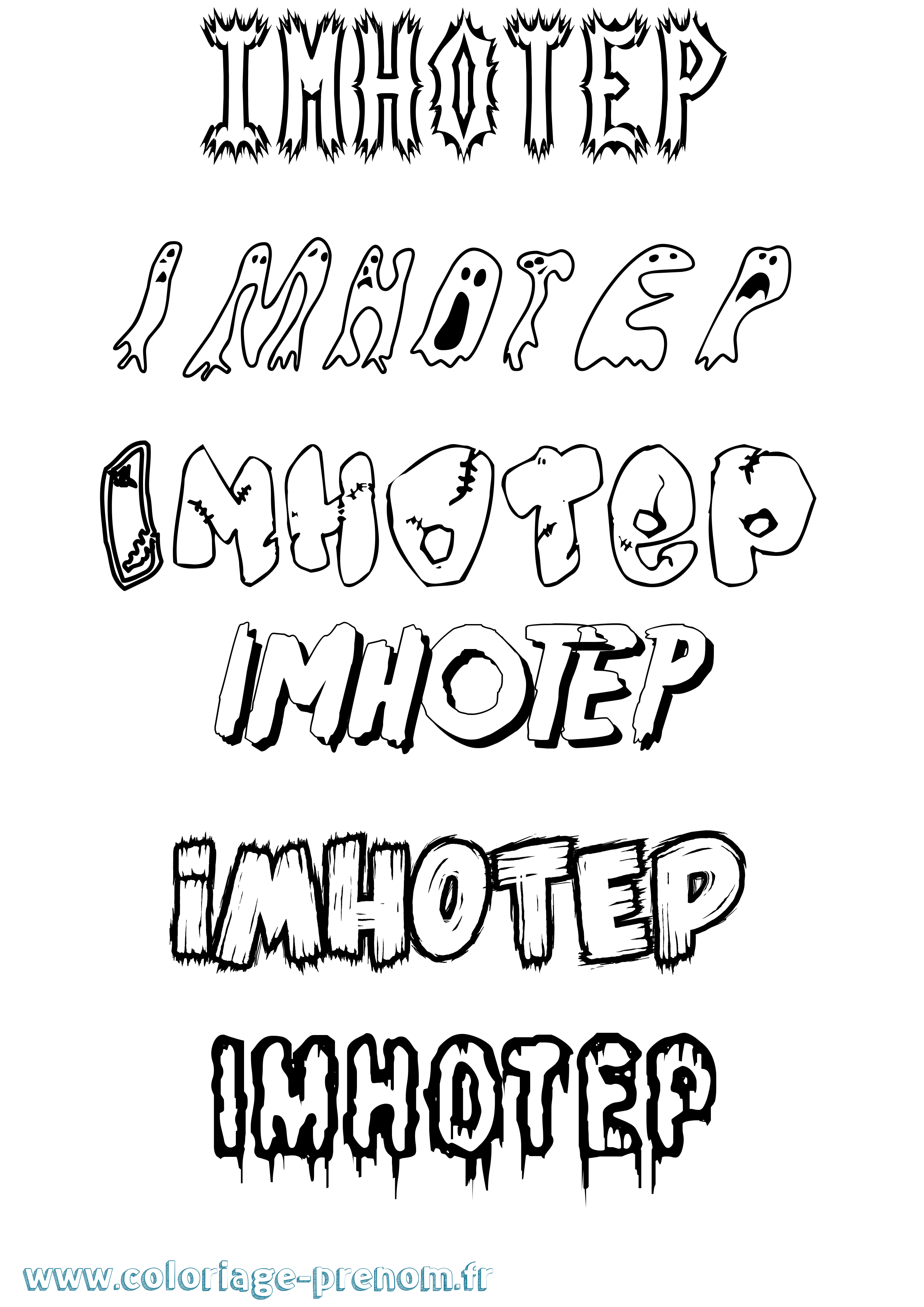 Coloriage Imhotep Frisson Coloriage prénom Imhotep Frisson