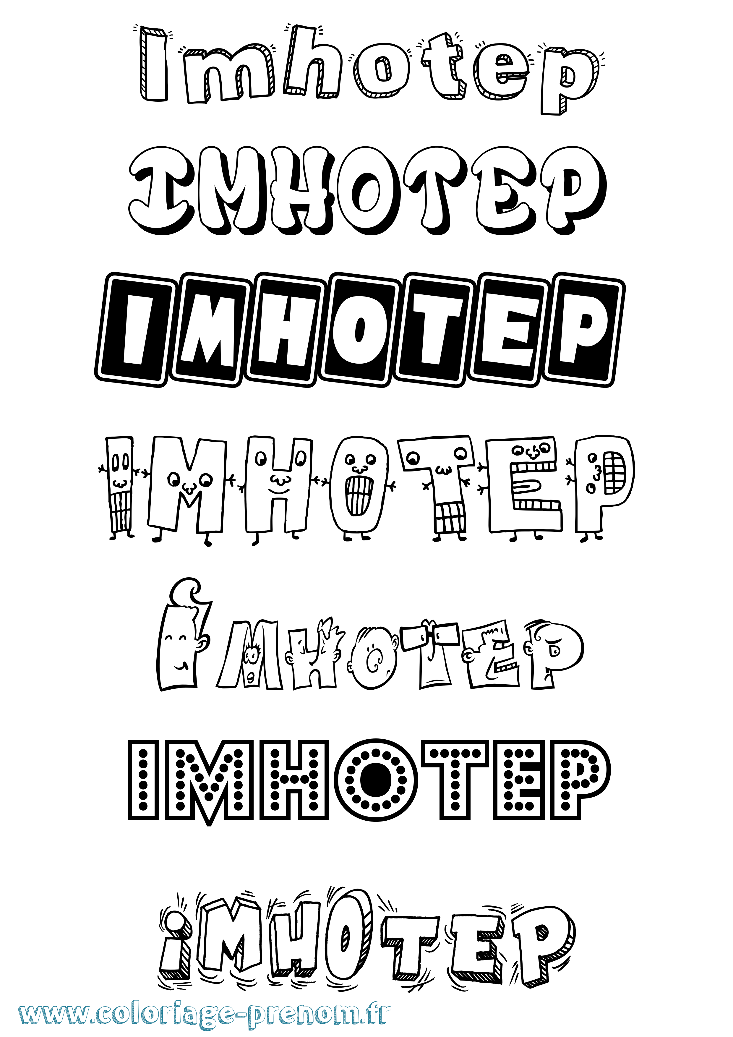 Coloriage prénom Imhotep Fun