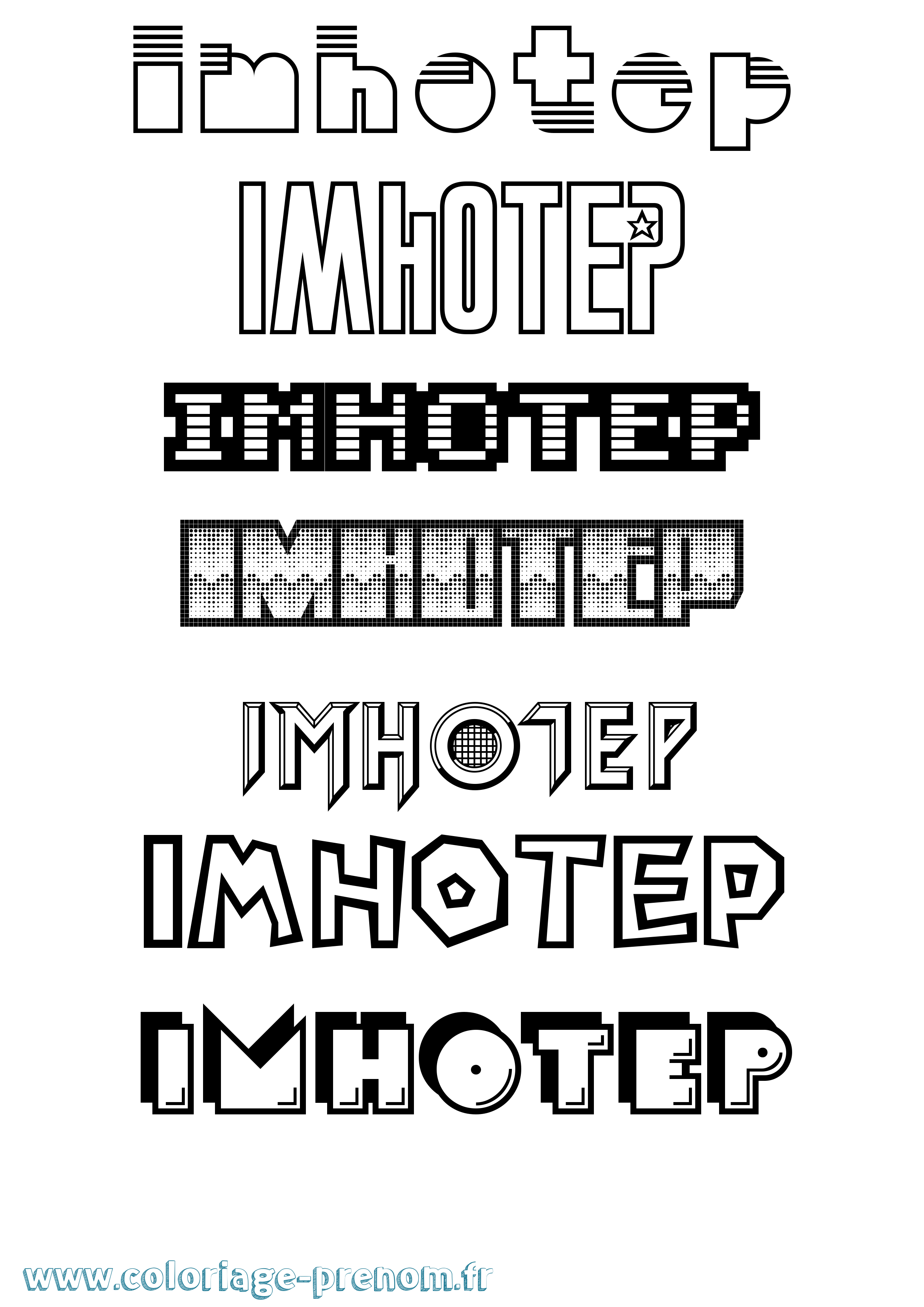 Coloriage Imhotep Jeux Vidéos Coloriage prénom Imhotep Jeux Vidéos