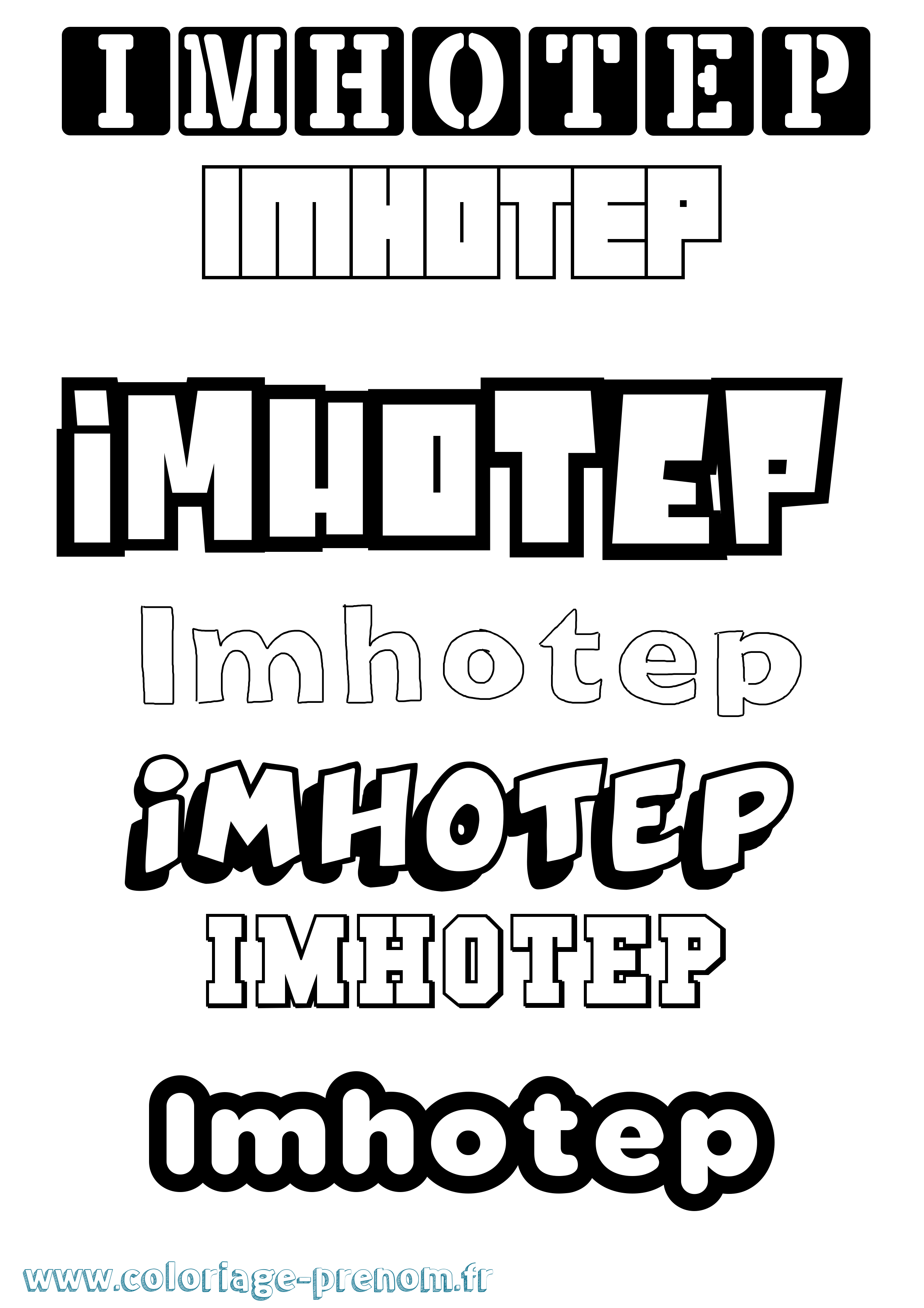 Coloriage Imhotep Simple Coloriage prénom Imhotep Simple