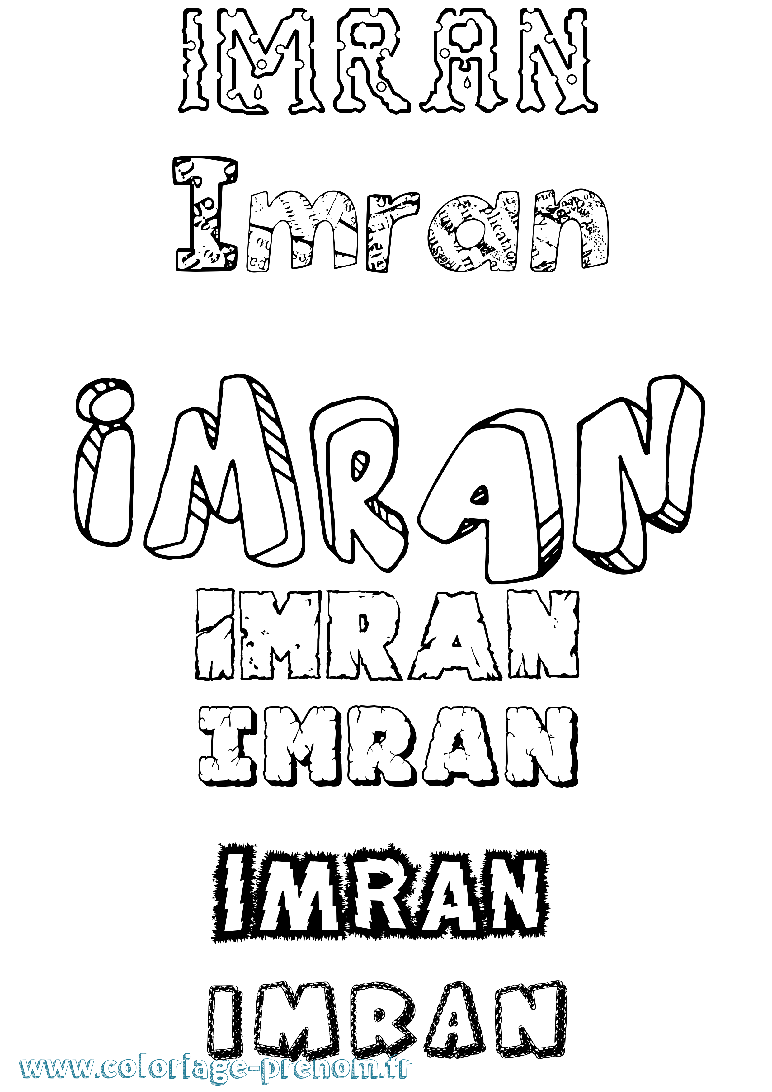 Coloriage prénom Imran