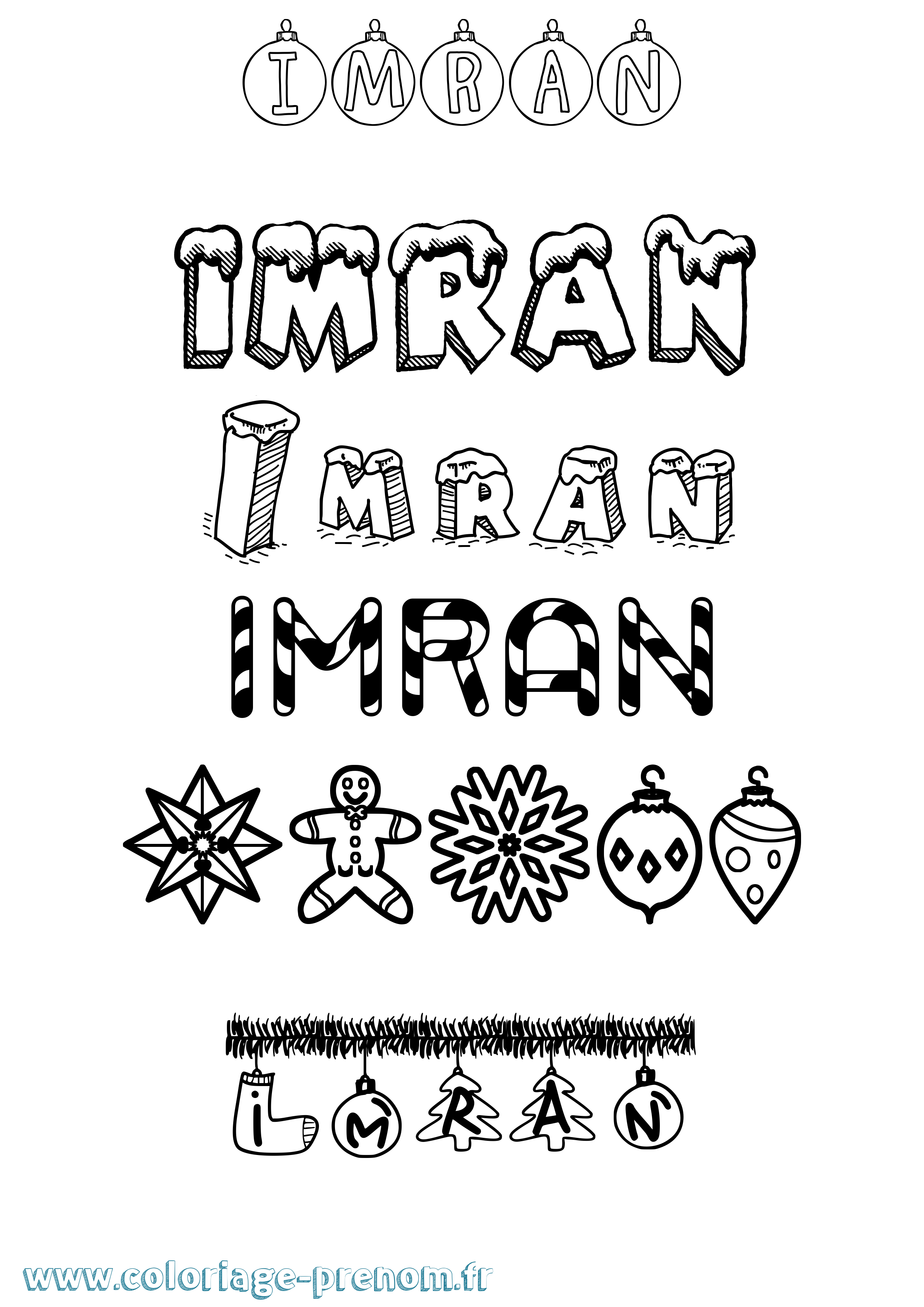 Coloriage prénom Imran