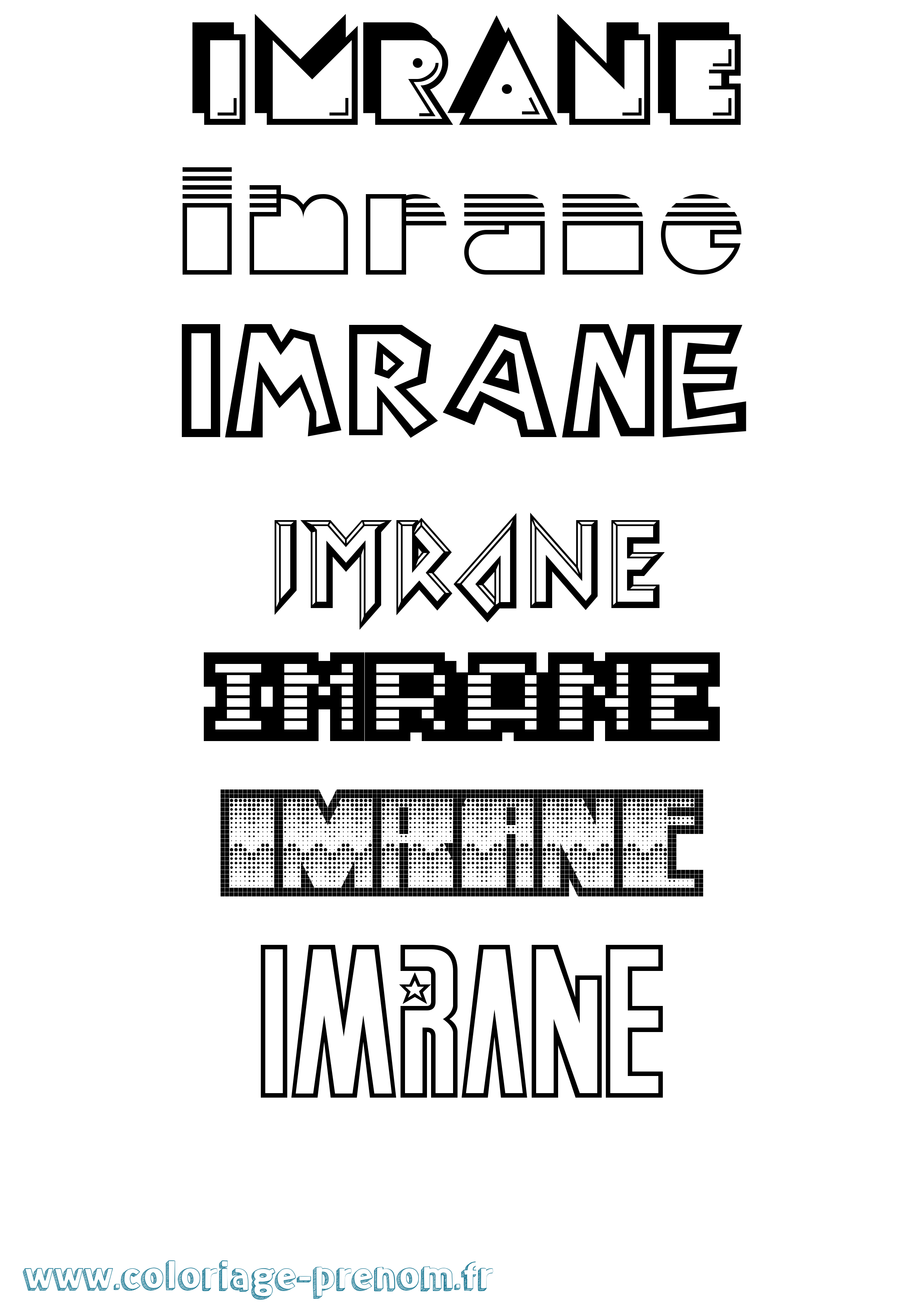 Coloriage prénom Imrane