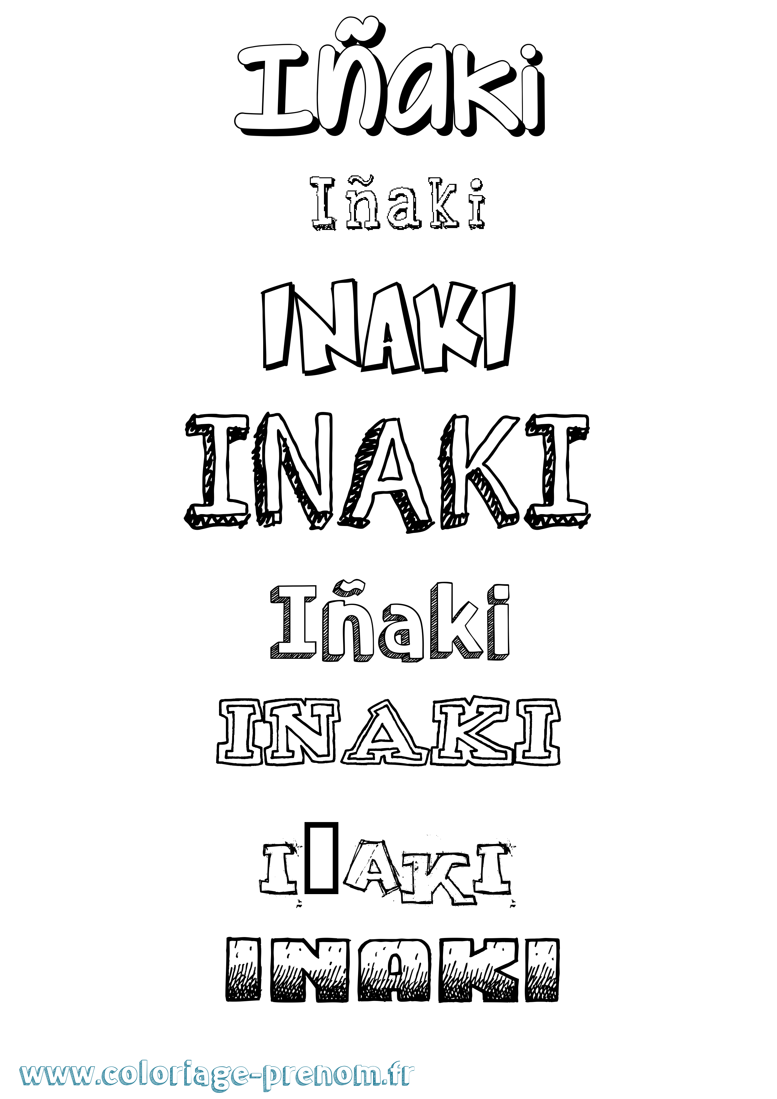 Coloriage prénom Iñaki Dessiné