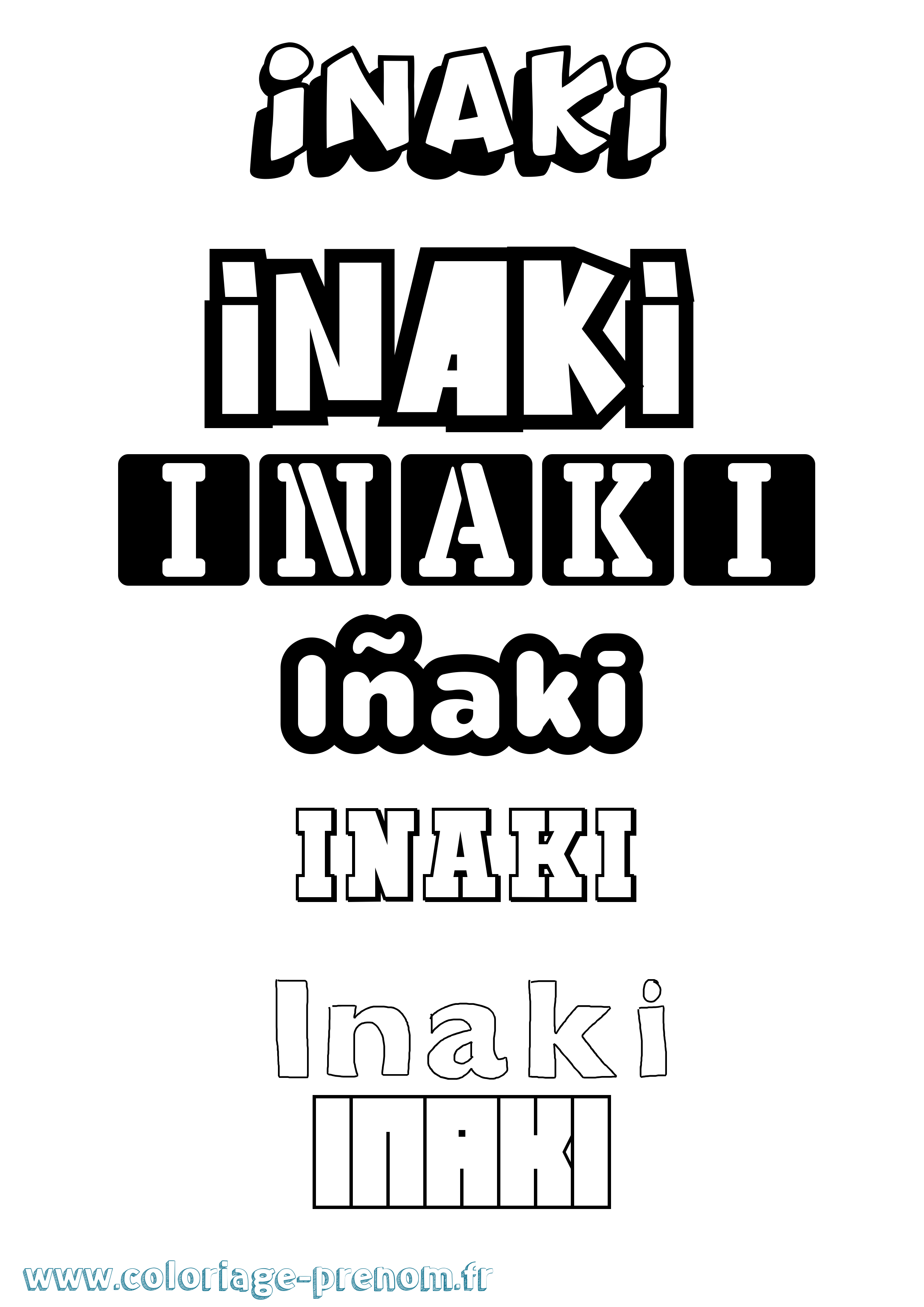 Coloriage prénom Iñaki Simple