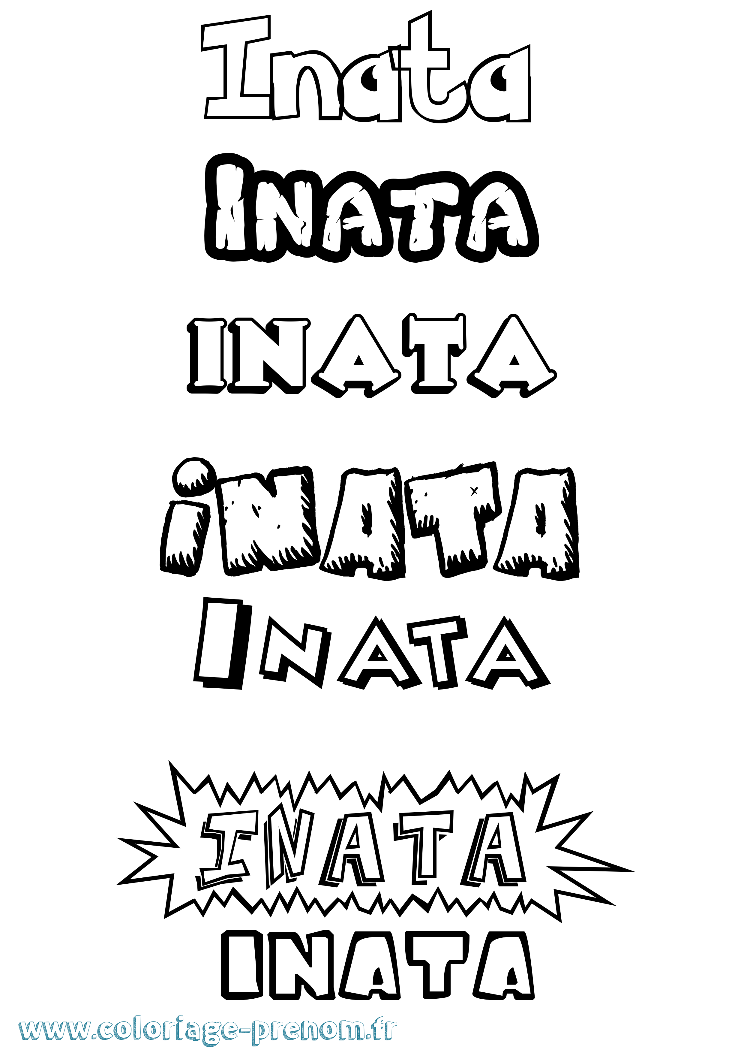 Coloriage du prénom Inata : à Imprimer ou Télécharger facilement
