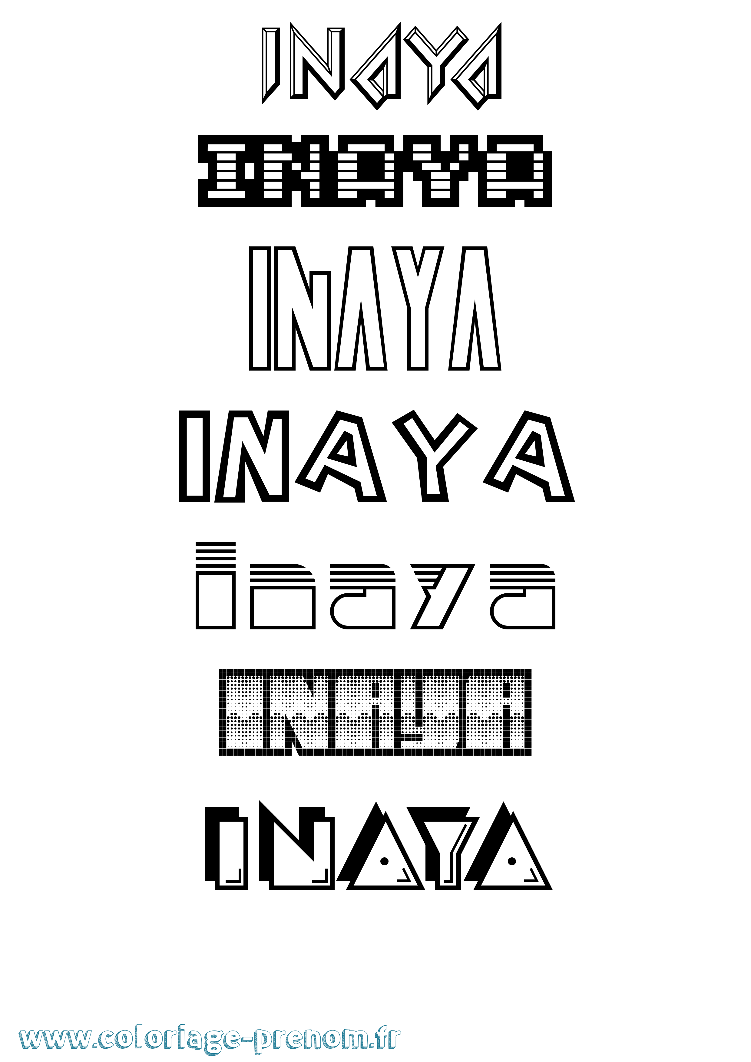 Coloriage Inaya Jeux Vidéos Coloriage prénom Inaya Jeux Vidéos