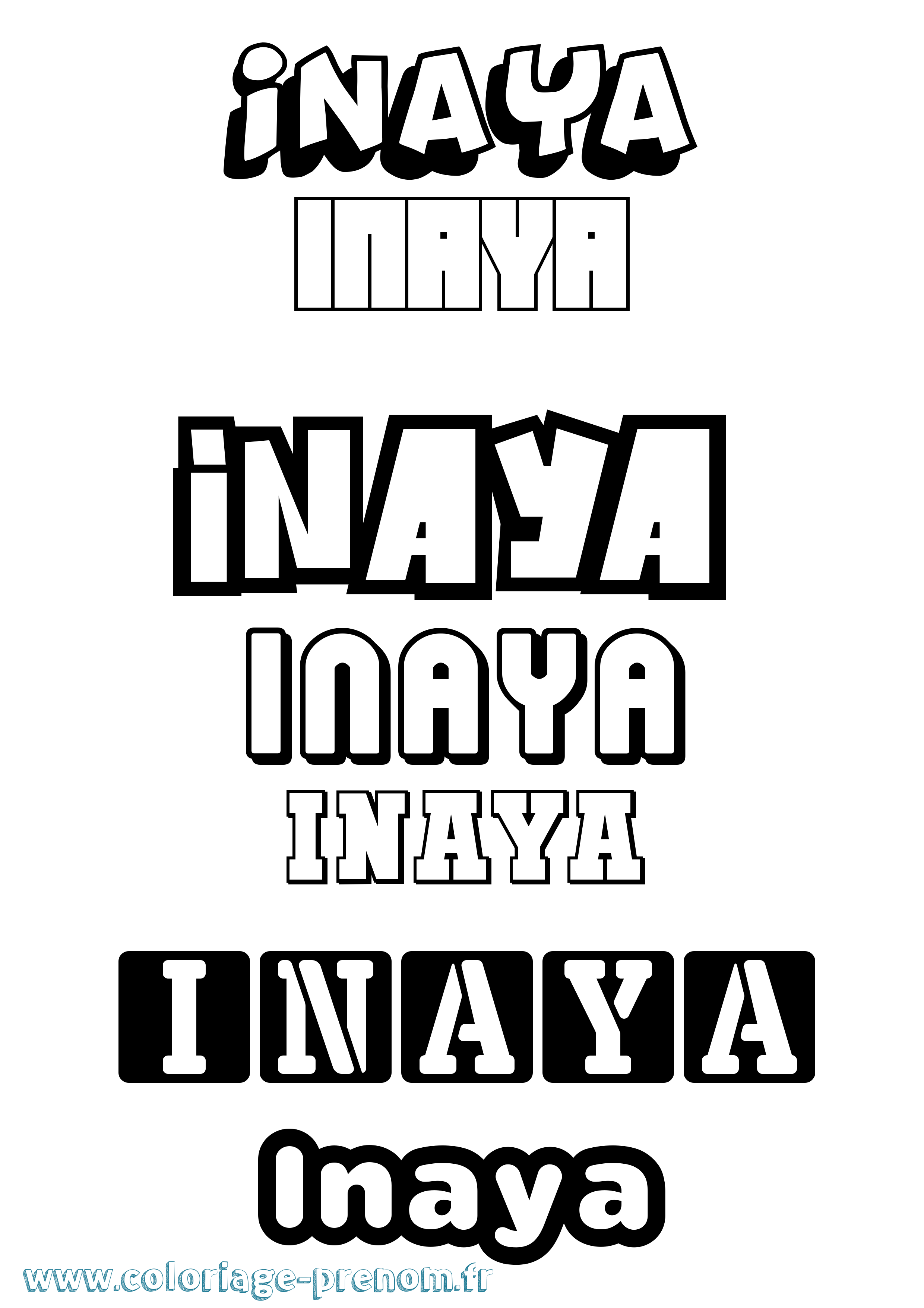 Coloriage Inaya Simple Coloriage prénom Inaya Simple