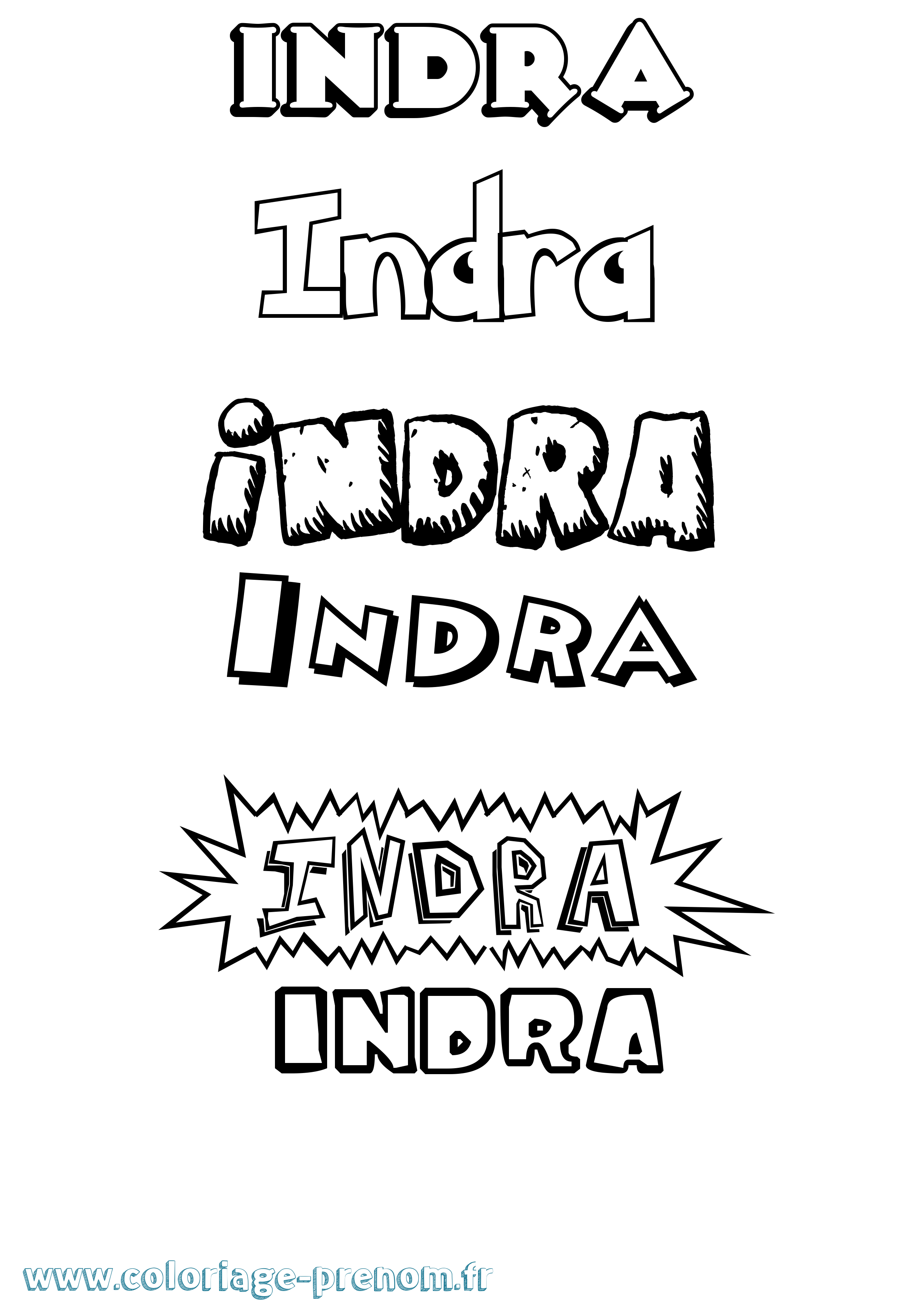 Coloriage Indra Dessin Animé Coloriage prénom Indra Dessin Animé