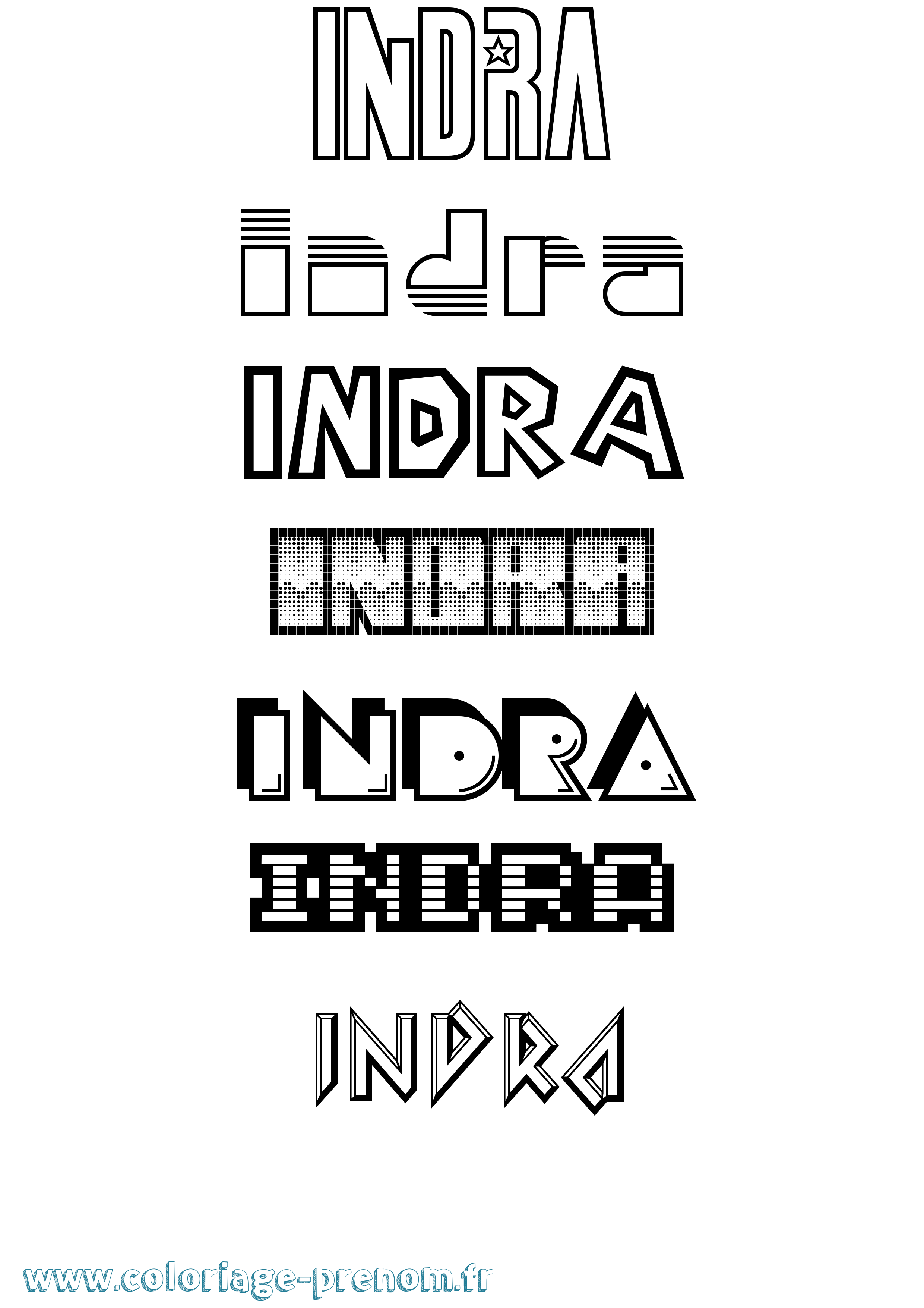 Coloriage Indra Jeux Vidéos Coloriage prénom Indra Jeux Vidéos