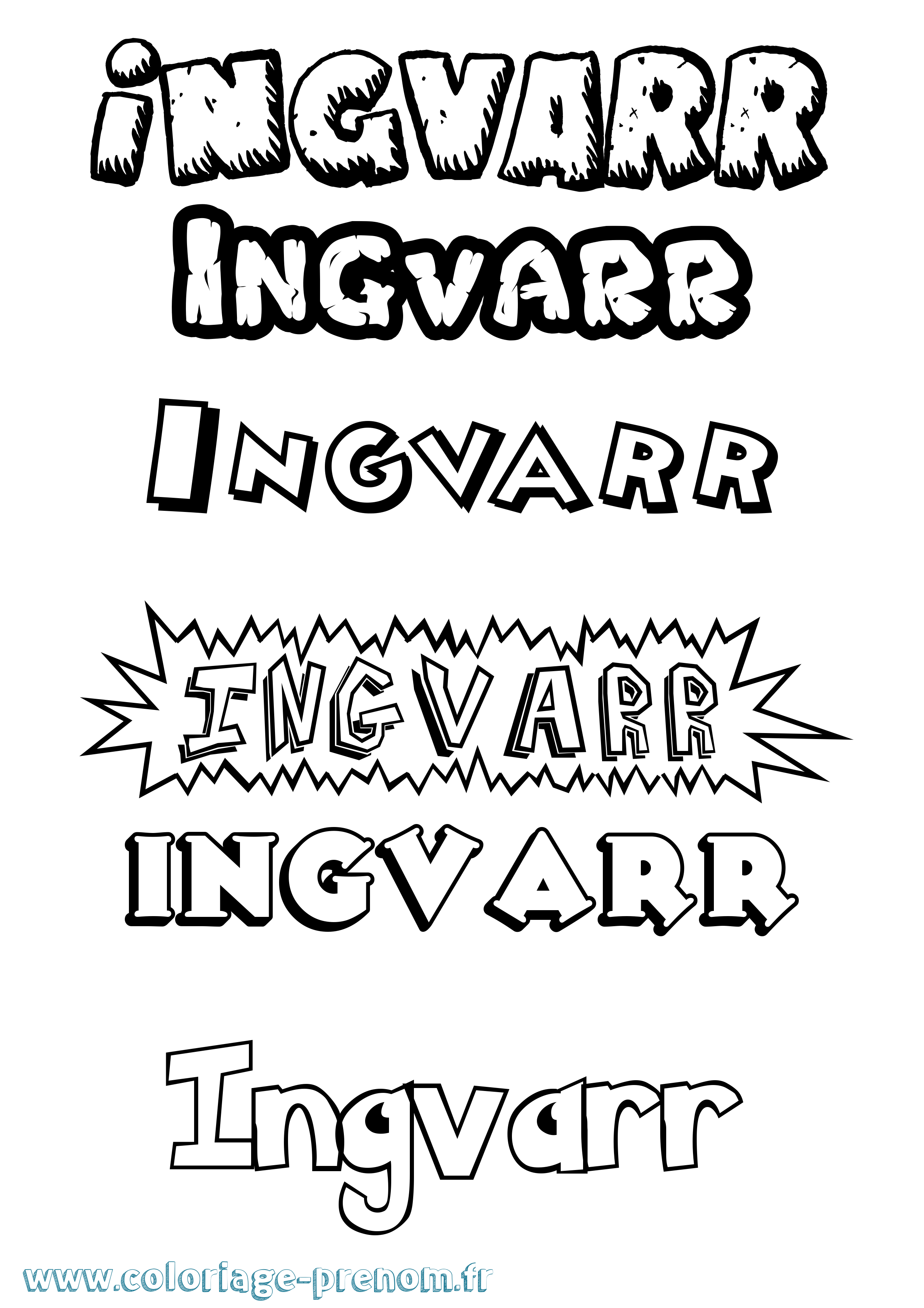 Coloriage Ingvarr Dessin Animé Coloriage prénom Ingvarr Dessin Animé