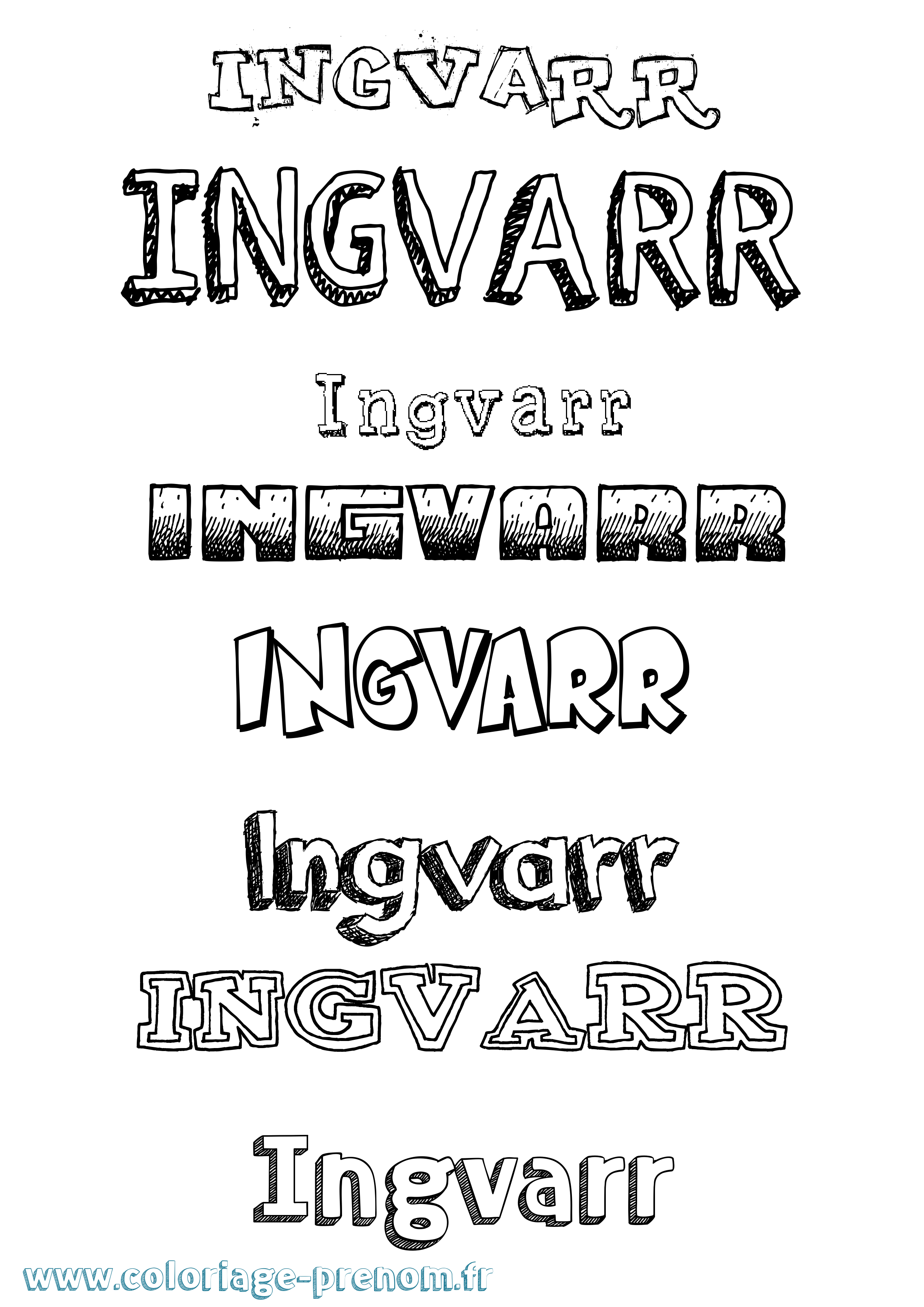 Coloriage prénom Ingvarr Dessiné