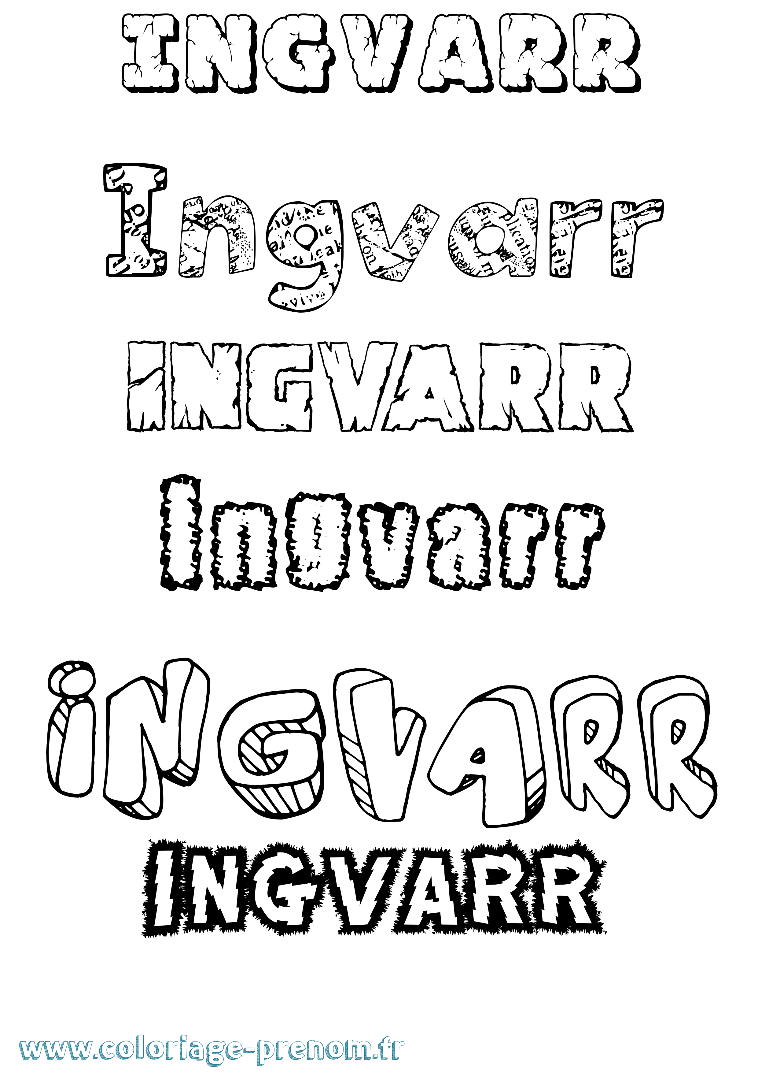 Coloriage prénom Ingvarr Destructuré