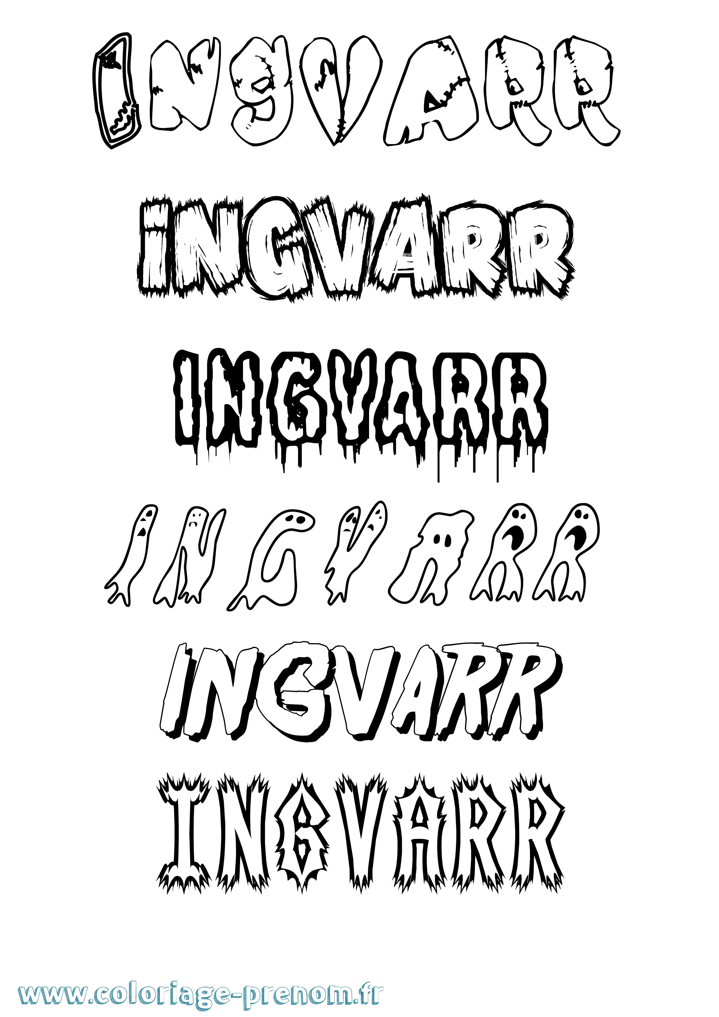 Coloriage Ingvarr Frisson Coloriage prénom Ingvarr Frisson