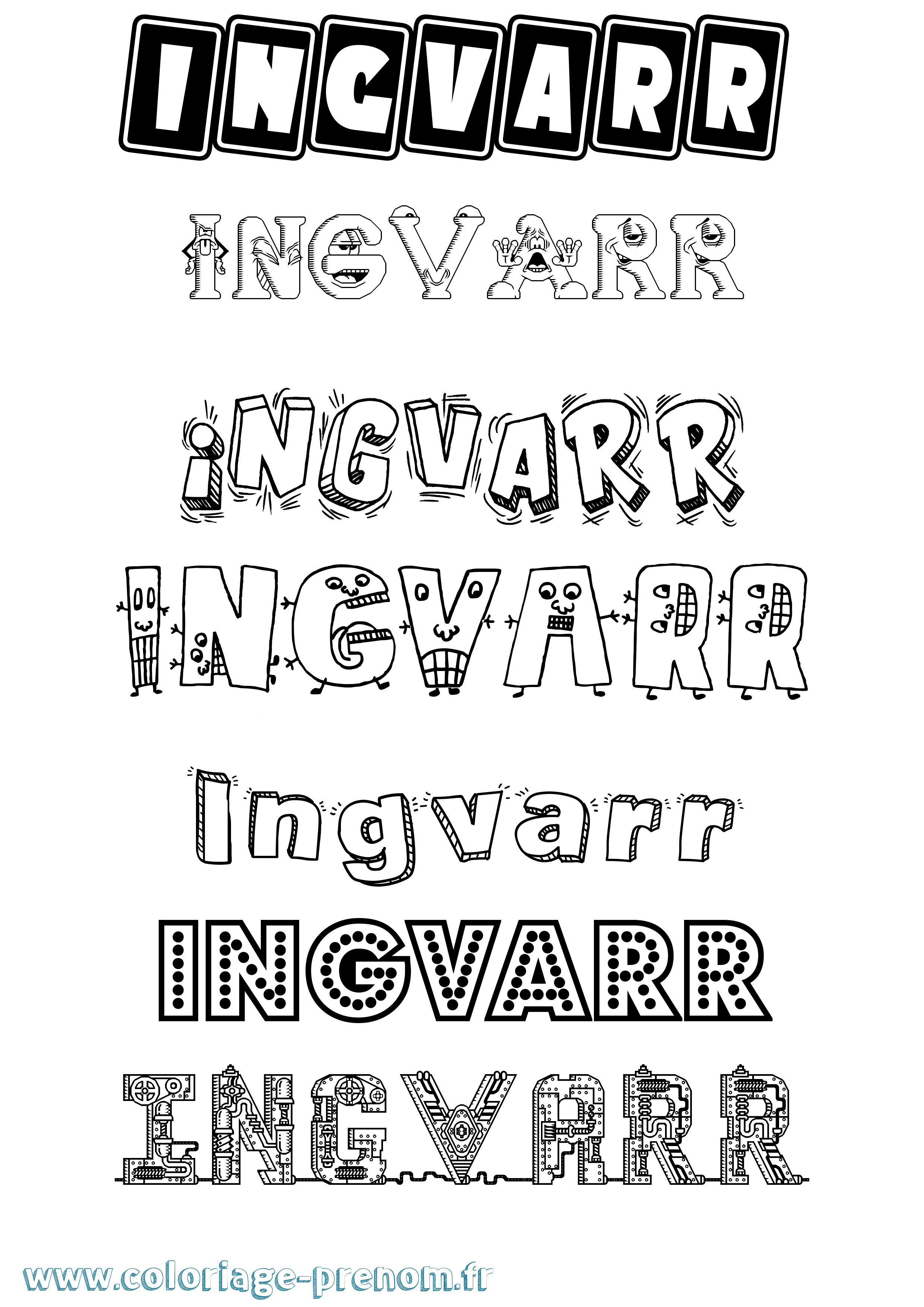 Coloriage prénom Ingvarr Fun
