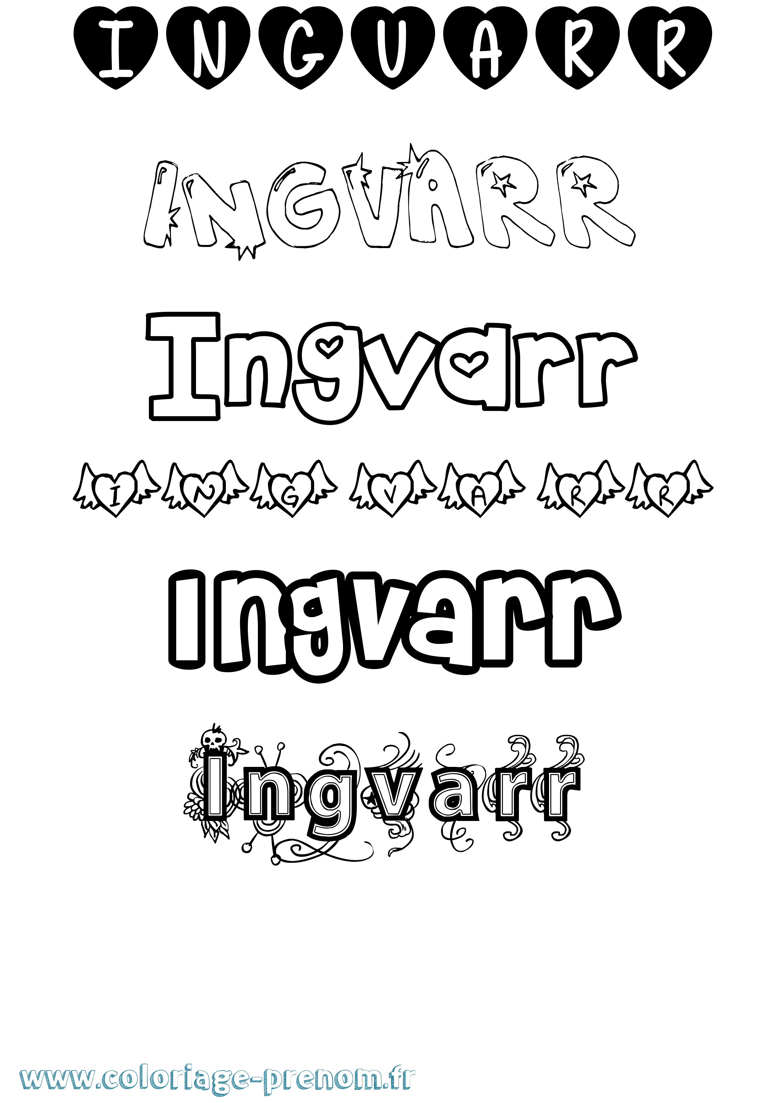 Coloriage Ingvarr Girly Coloriage prénom Ingvarr Girly
