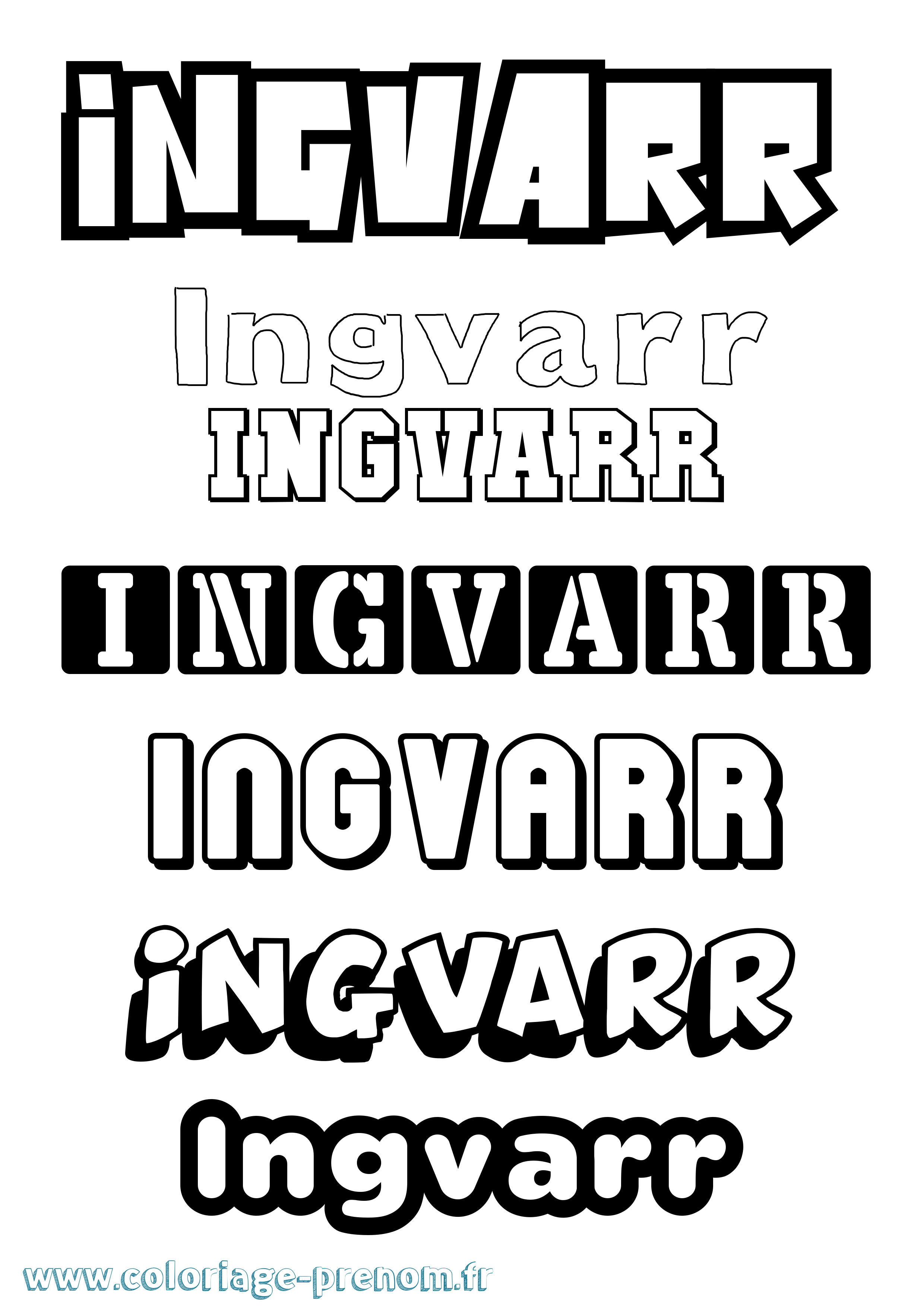 Coloriage prénom Ingvarr Simple