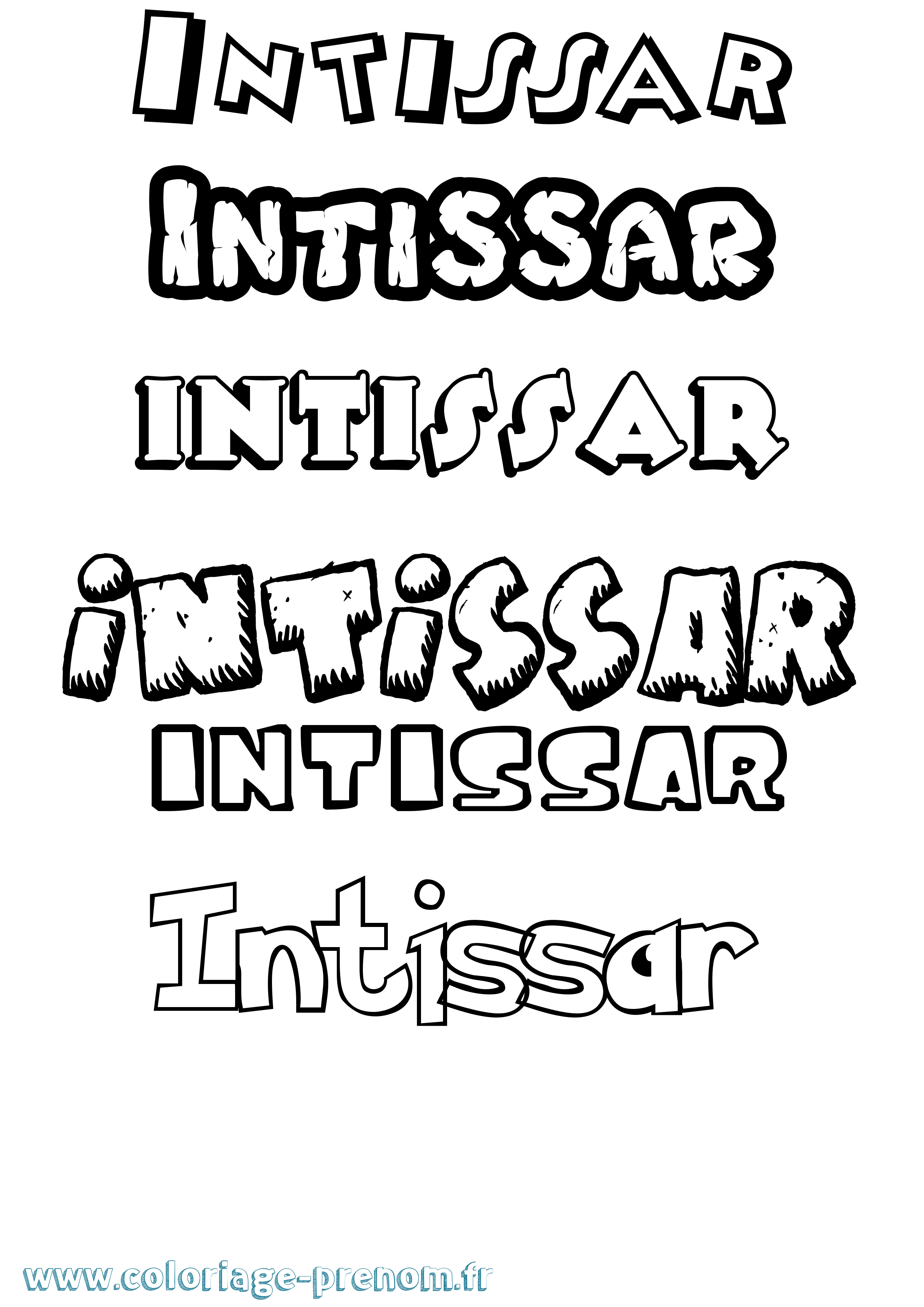 Coloriage Intissar Dessin Animé Coloriage prénom Intissar Dessin Animé